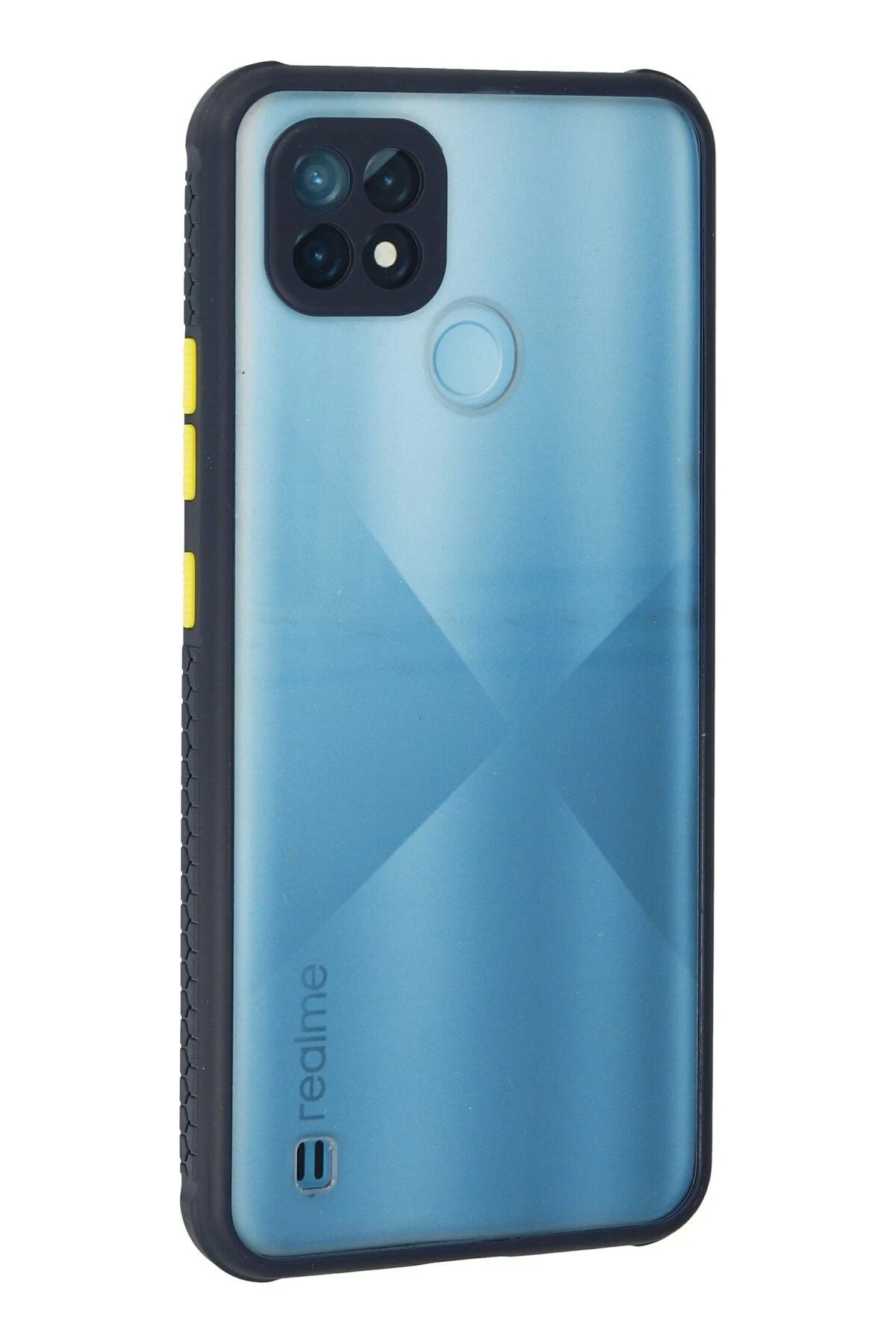 NewFace Realme C21 Kılıf Miami Şeffaf Silikon - Lacivert NRMSA