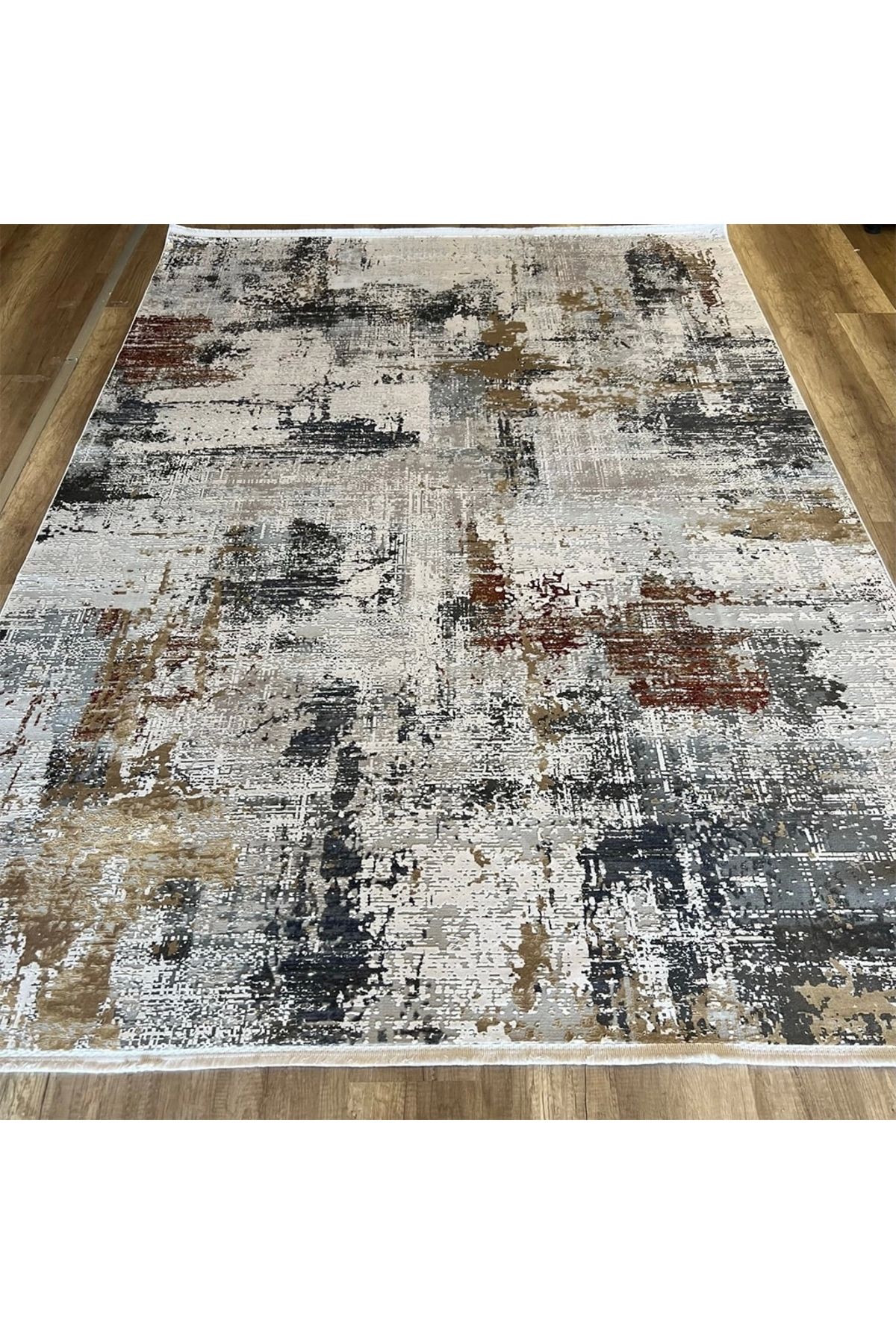 Hoomrugs Hoom Rugs Exclusive Miami 60546/112 Krem Antrasit Modern Salon Halısı