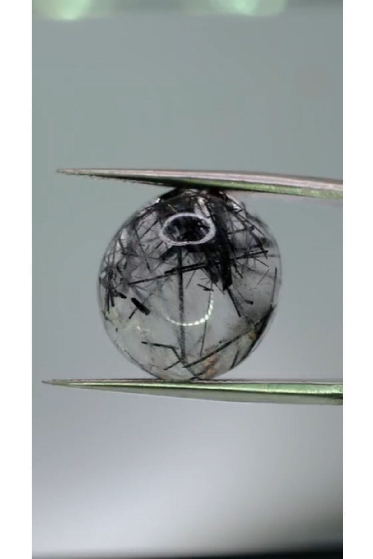 Aries 10.65ct 15.5mm Round Natural Black Rutilated Quartz
