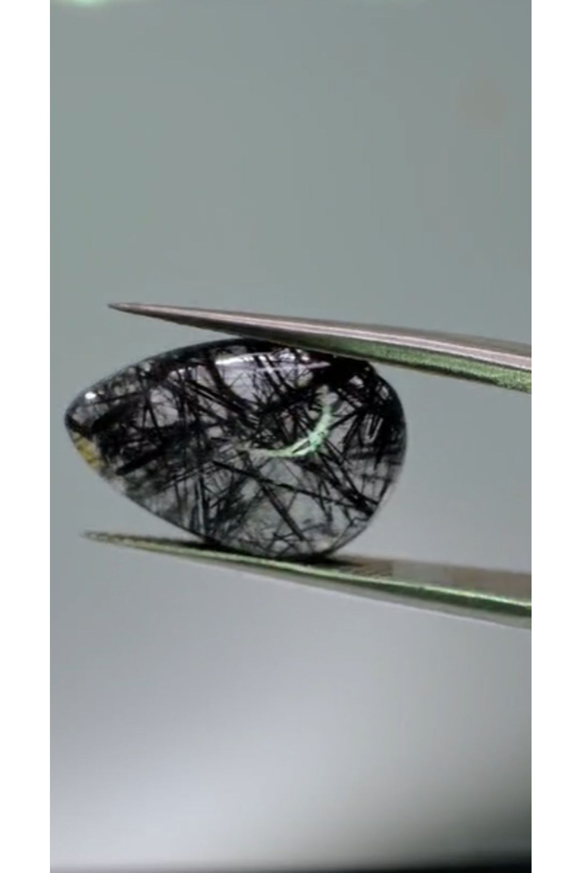 Aries 6.05ct 17x11.3mm Pear Natural Black Rutilated Quartz