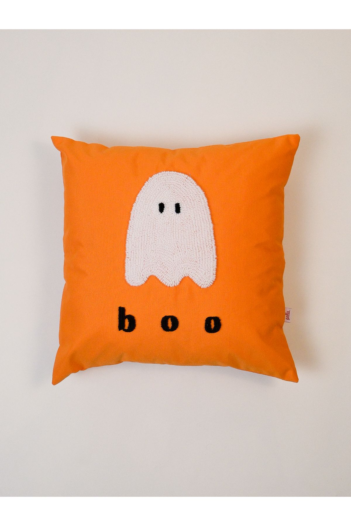 Galia Tasarım Boo Yazılı Halloween Hayalet Desenli Yastık Kılıfı Cadılar Bayramı Temalı Punch Yastık Kılıfı