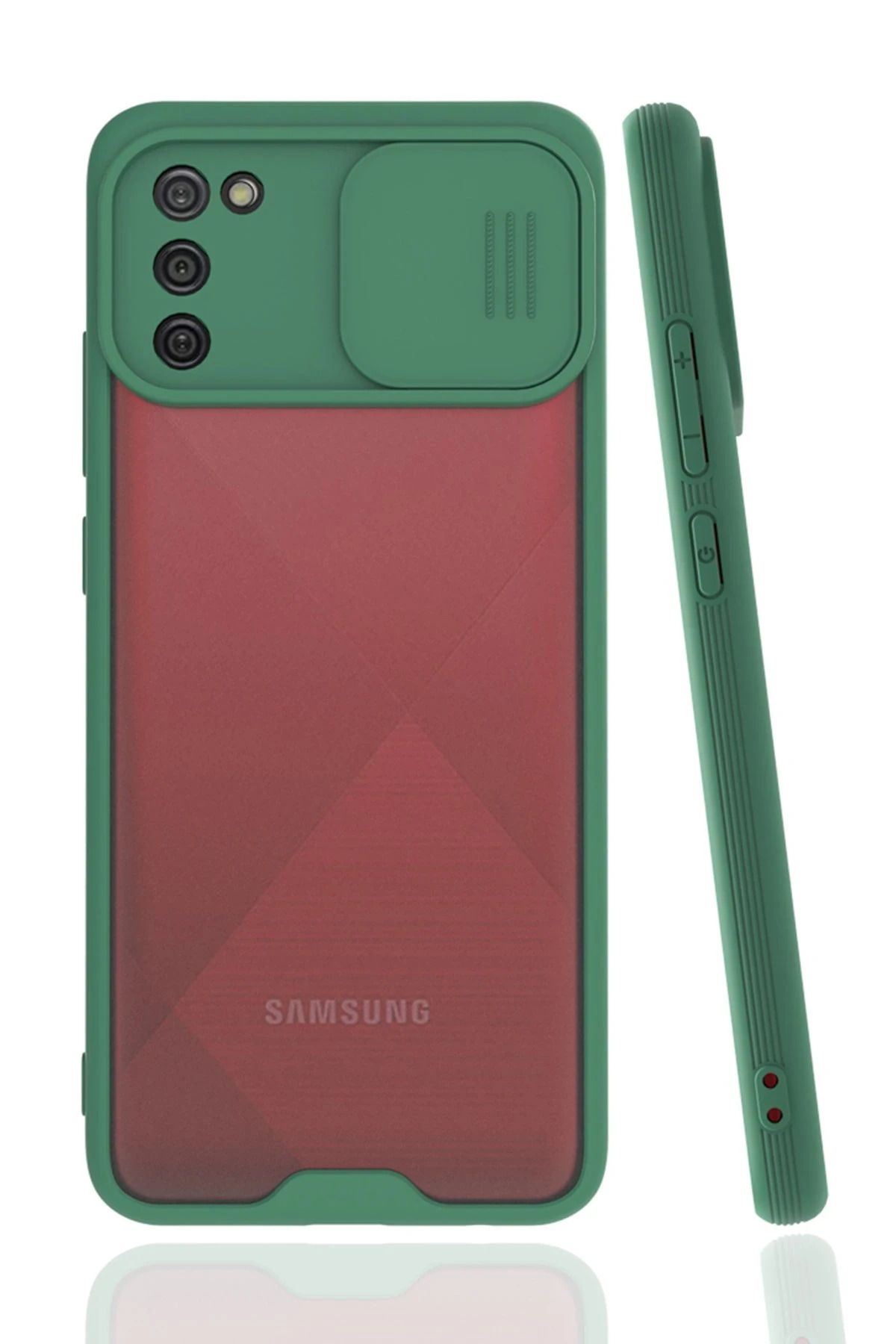 NewFace Samsung Galaxy A02S Kılıf Platin Kamera Koruma Silikon - Yeşil FLKRY