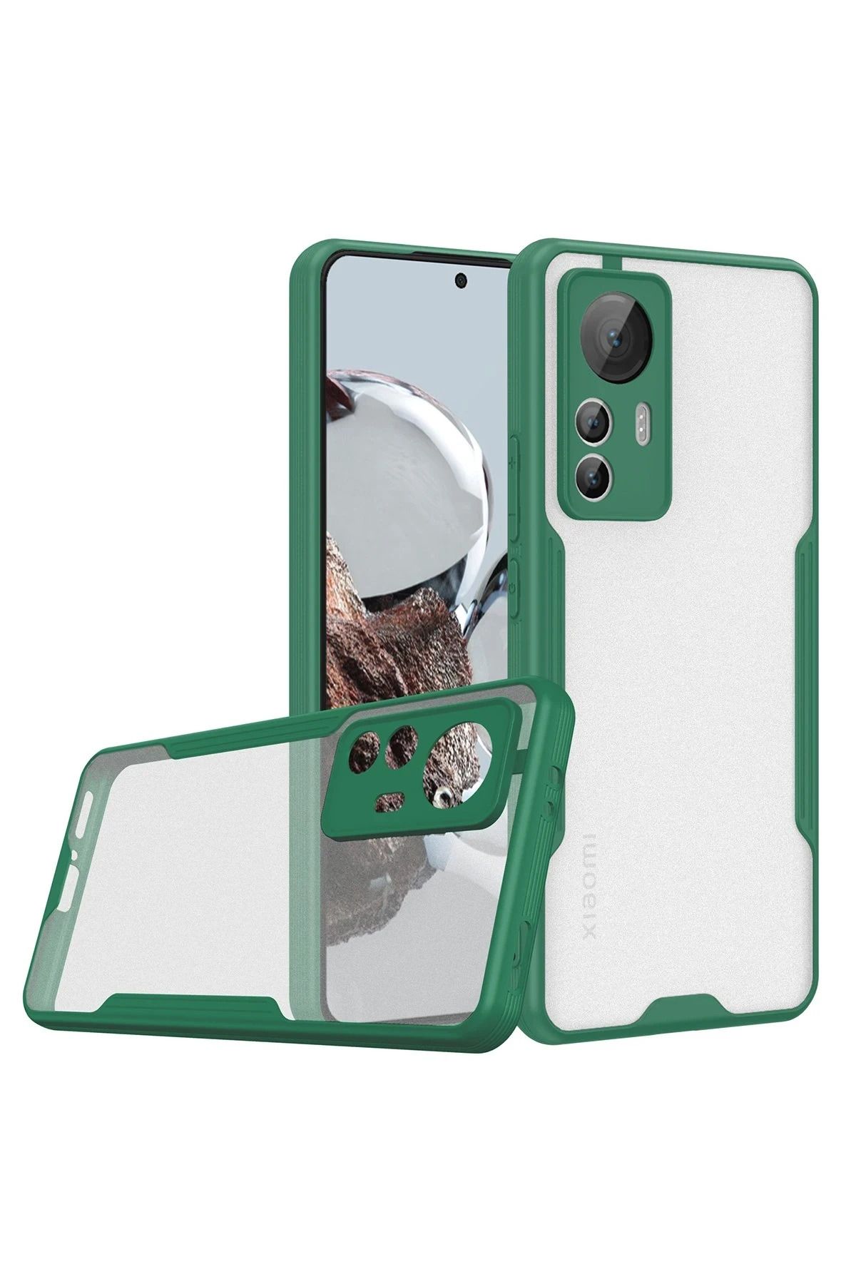 NewFace Xiaomi Mi 12T Kılıf Platin Silikon - Yeşil GLSTD