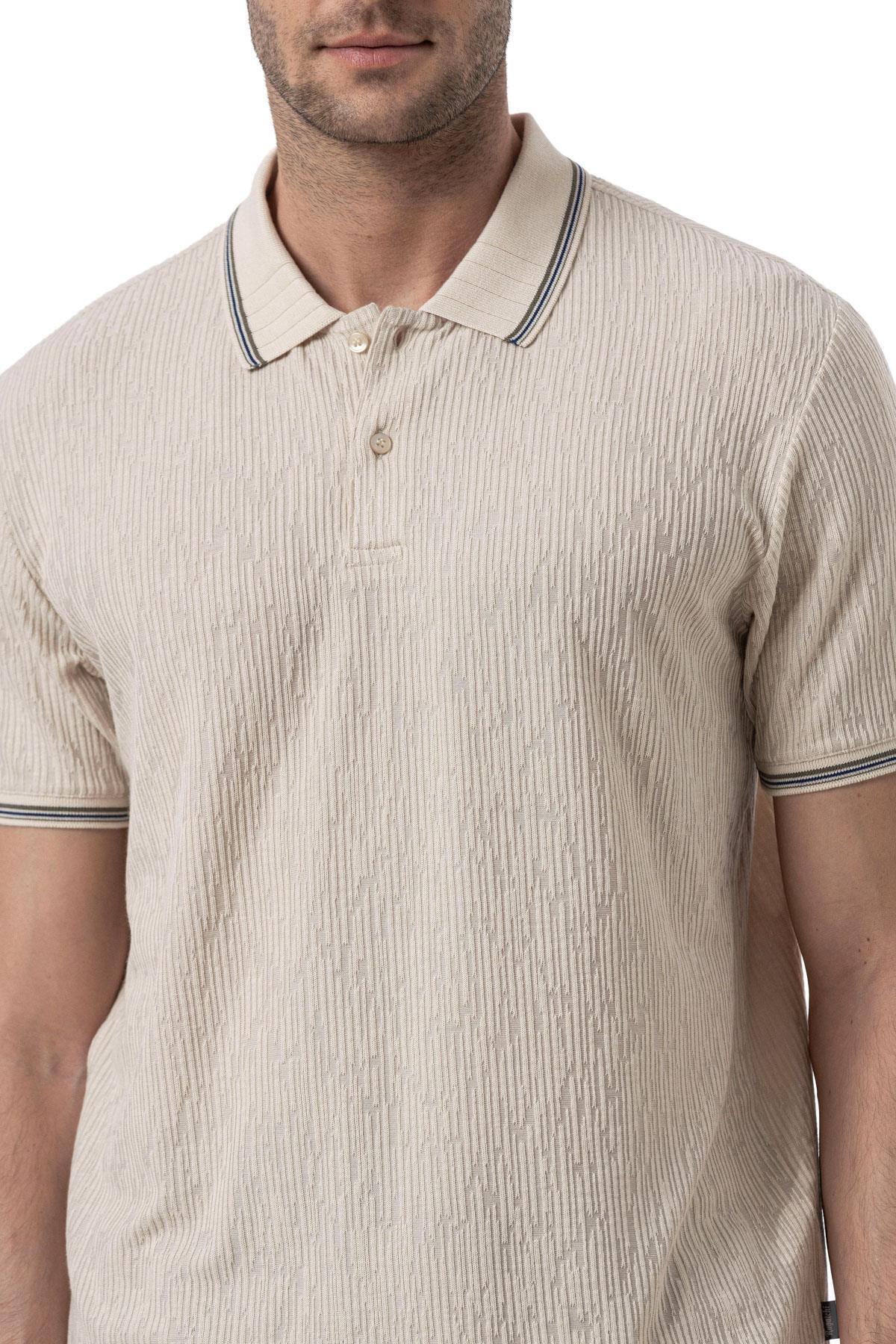 rugatchi-Jacquard Polo Neck T-Shirt 5