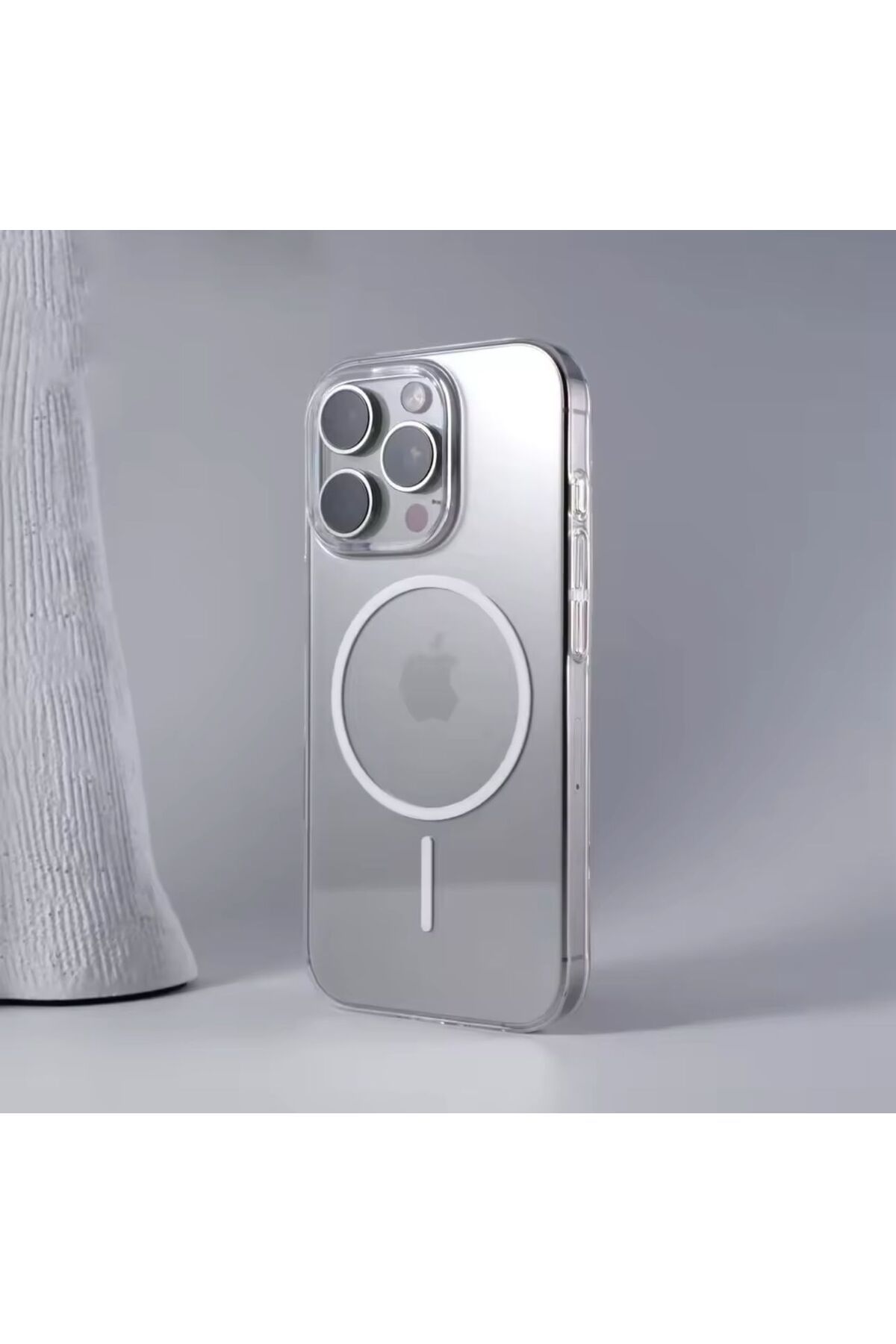 PEXURA TECH Apple İphone 15 Pro Max Parlak Şefaf Darbe Emici Magsafeli Kılıf Kapak