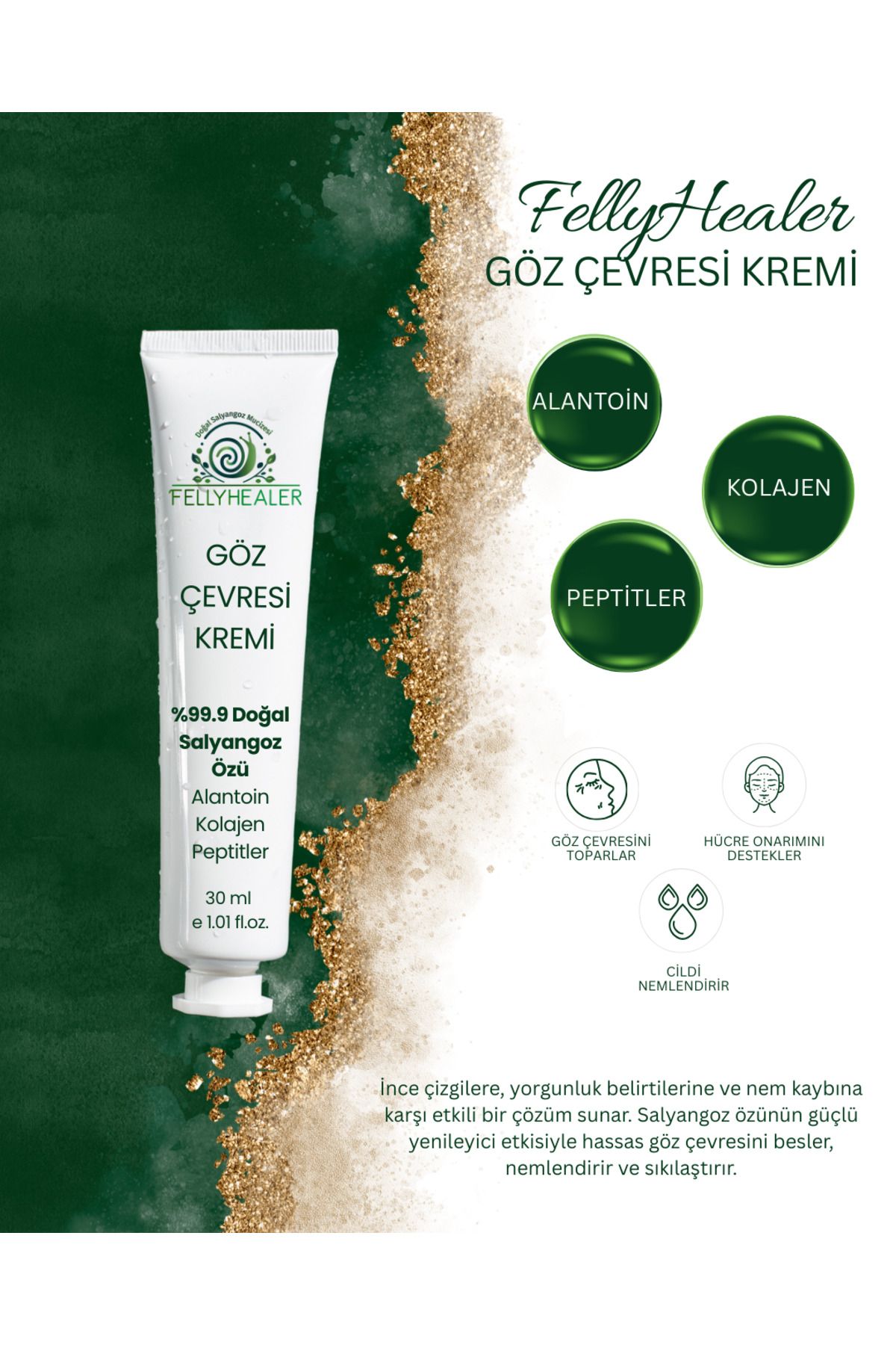 Fellyhealer Salyangoz Özlü Göz Çevresi Kremi