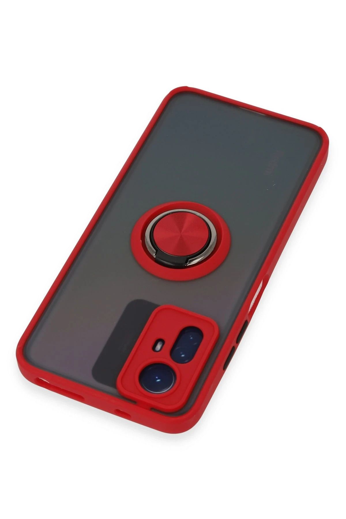 NewFace Xiaomi Redmi Note 12S Kılıf Montreal Yüzüklü Silikon Kapak - Kırmızı GLSTD