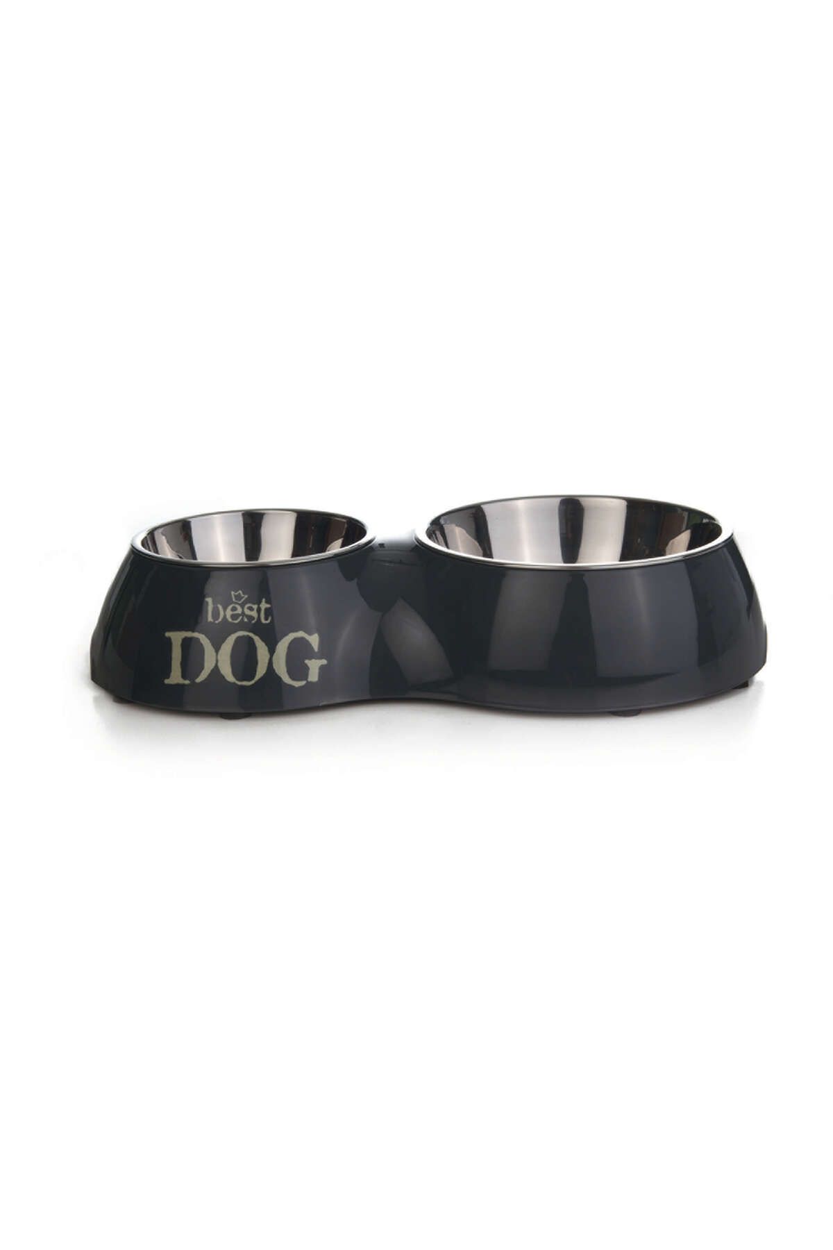 Beeztees Köpek İkili Mama ve Su Kabı, Paslanmaz Çelik, 37x22cm, 350ml ve 700ml SVLRS