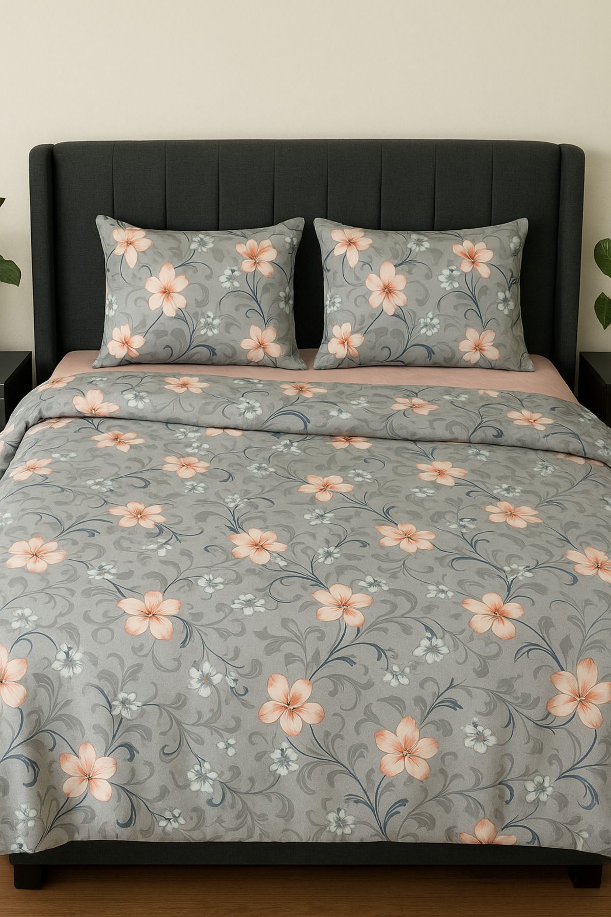 MixCotton Home Pamuk Nevresim Takımı Lastikli Çarşaf+Yorgan Kılıfı+2 Ad Yastık Kılıfı