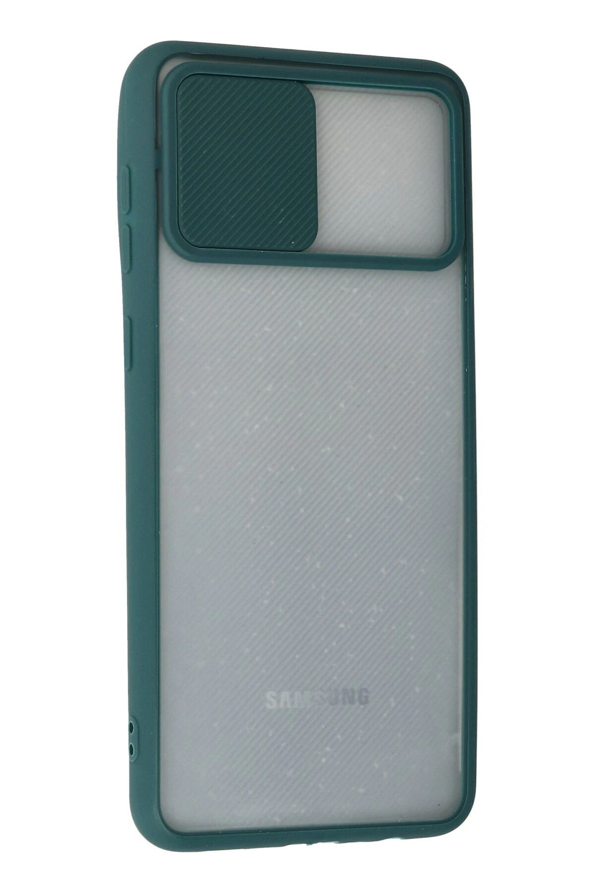 NewFace Samsung Galaxy A02 Kılıf Palm Buzlu Kamera Sürgülü Silikon - Yeşil FLKRY