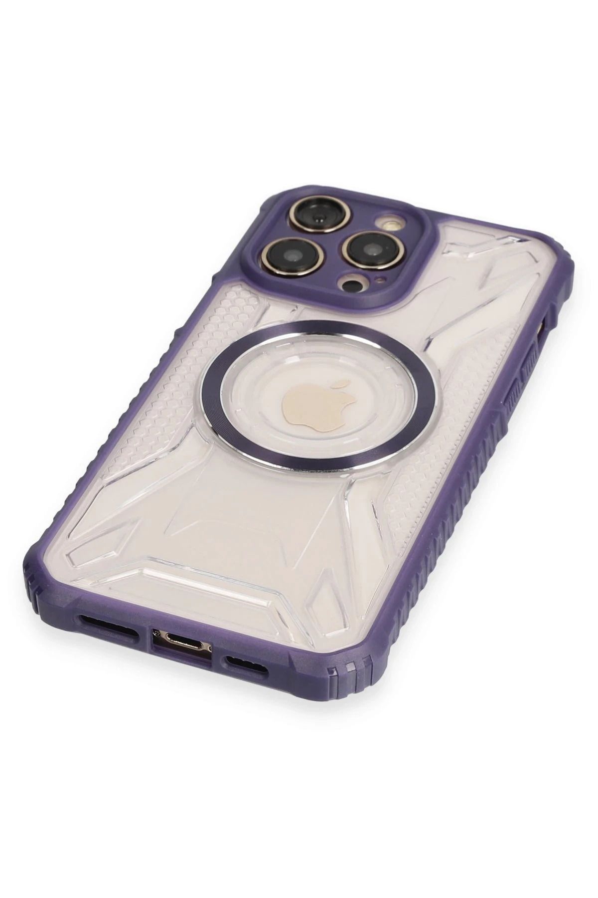 NewFace iPhone 12 Pro Kılıf Prag Magneticsafe Kapak - Derin Mor WLZOR