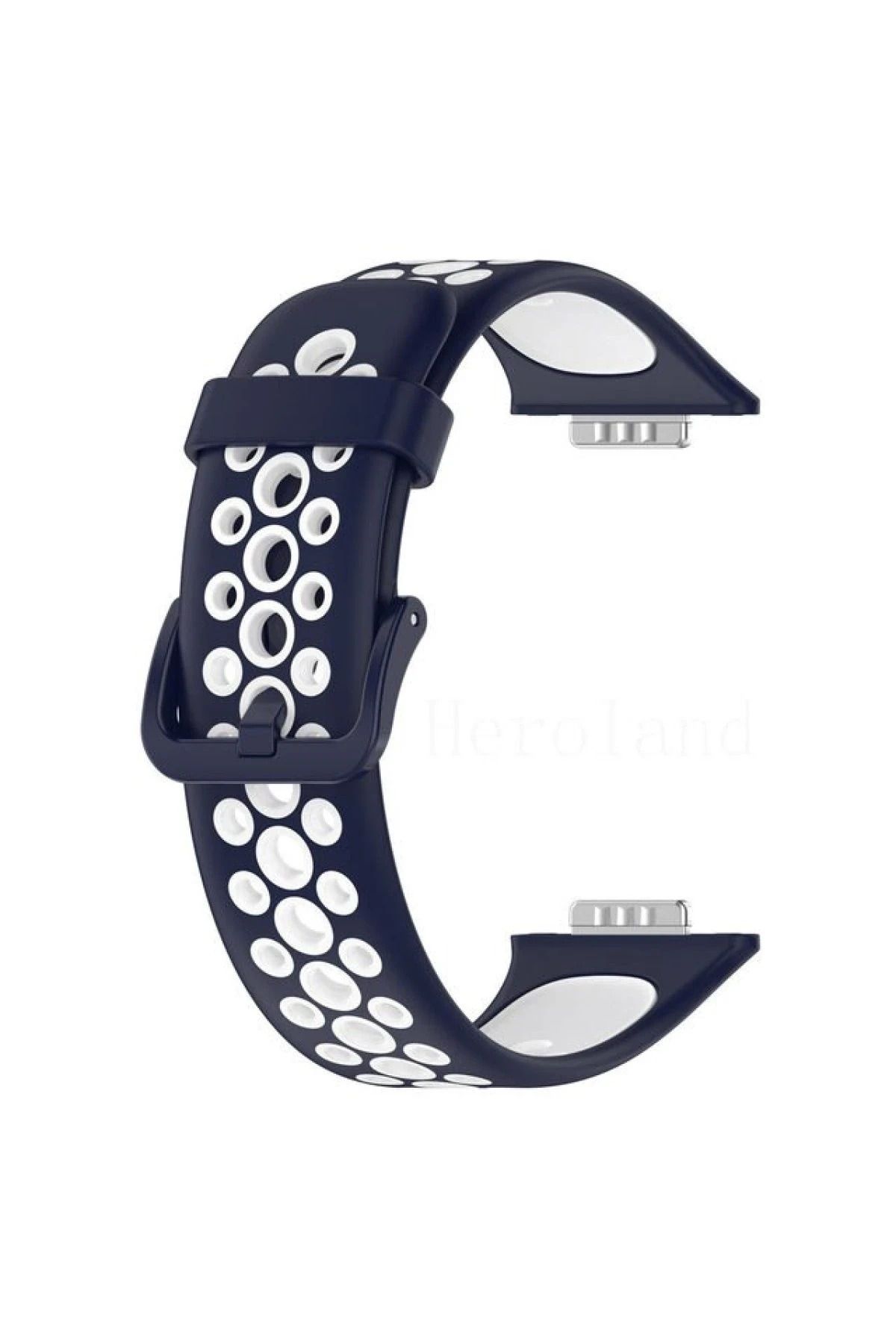 NewFace Huawei Watch Fit 2 Spor Delikli Kordon - Lacivert-Beyaz SVLRS