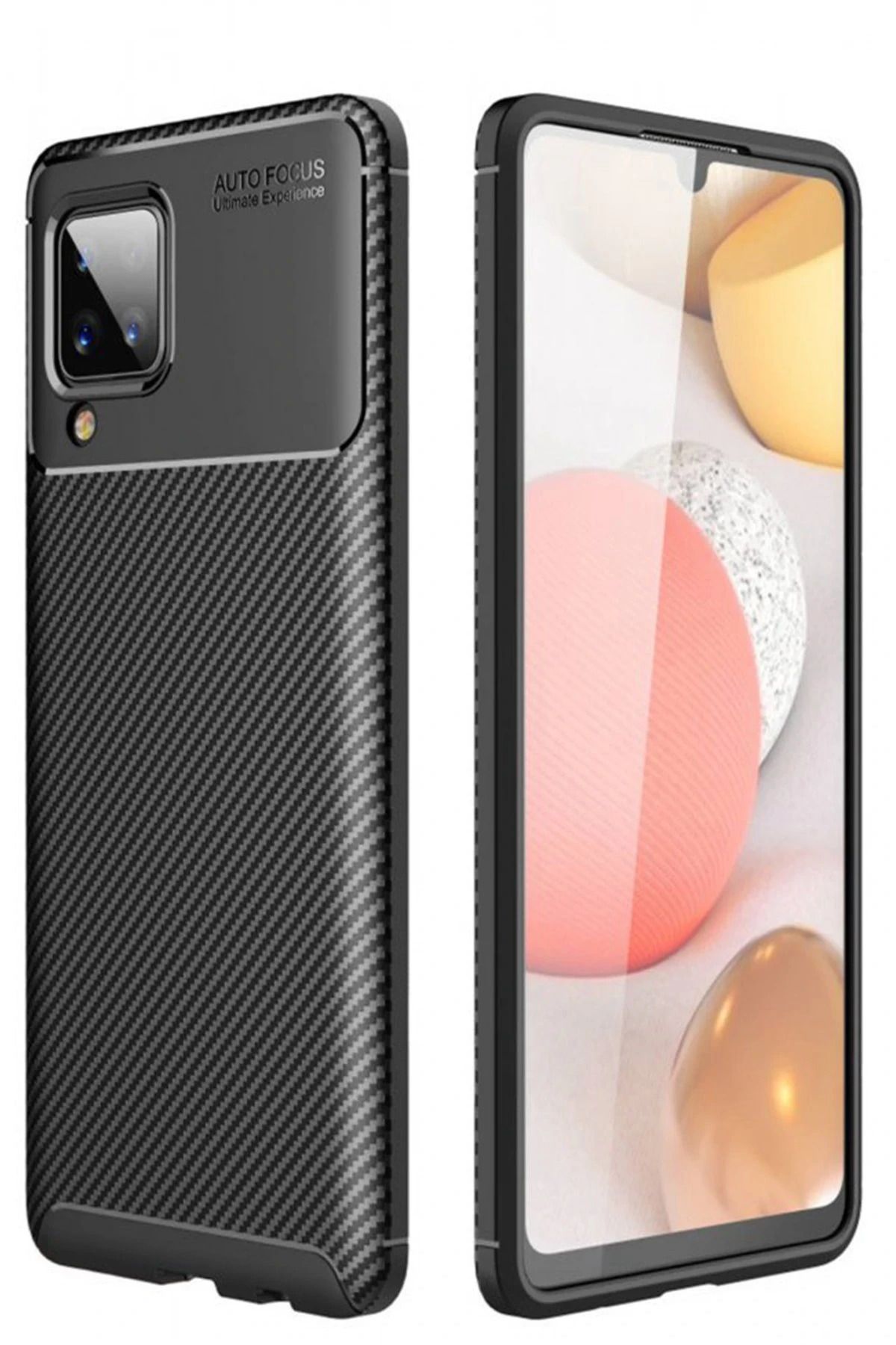 NewFace Samsung Galaxy M33 Kılıf Auto Focus Karbon Kapak - Siyah GLSTD