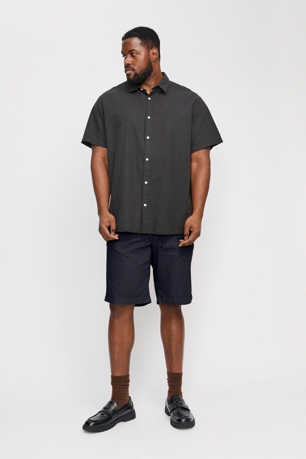 Jack & Jones Büyük Beden Keten Sort - Jaiden