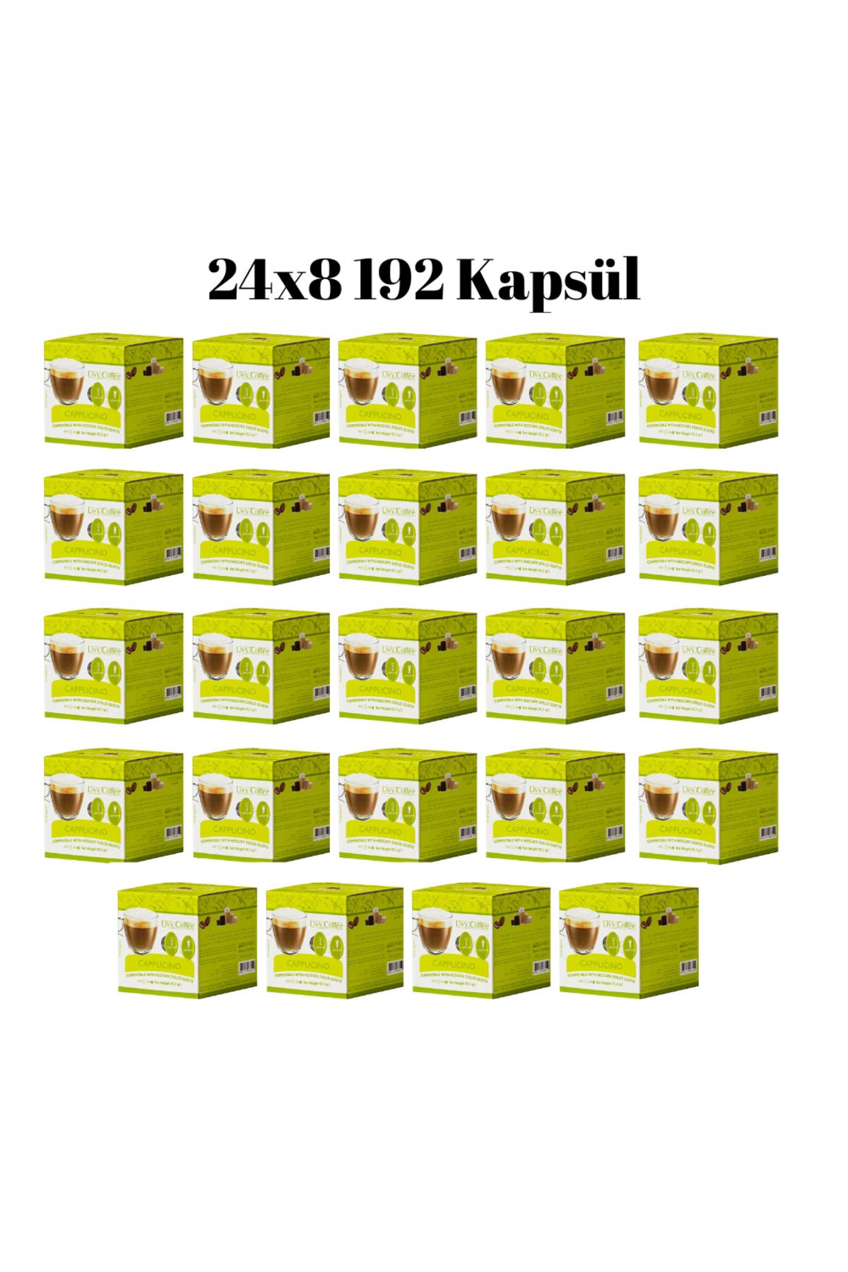 Livy Coffee Dolce Gusto, Uyumlu Cappucino Kapsül Kahve 24X8 192 Kapsül
