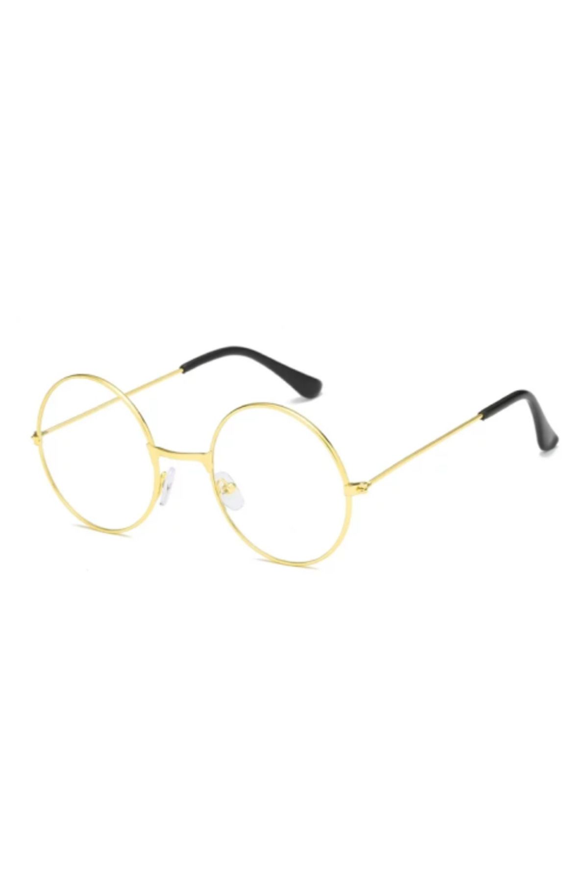Otocub John Lennon Tarzı Gold Çerçeveli Şeffaf Gözlük