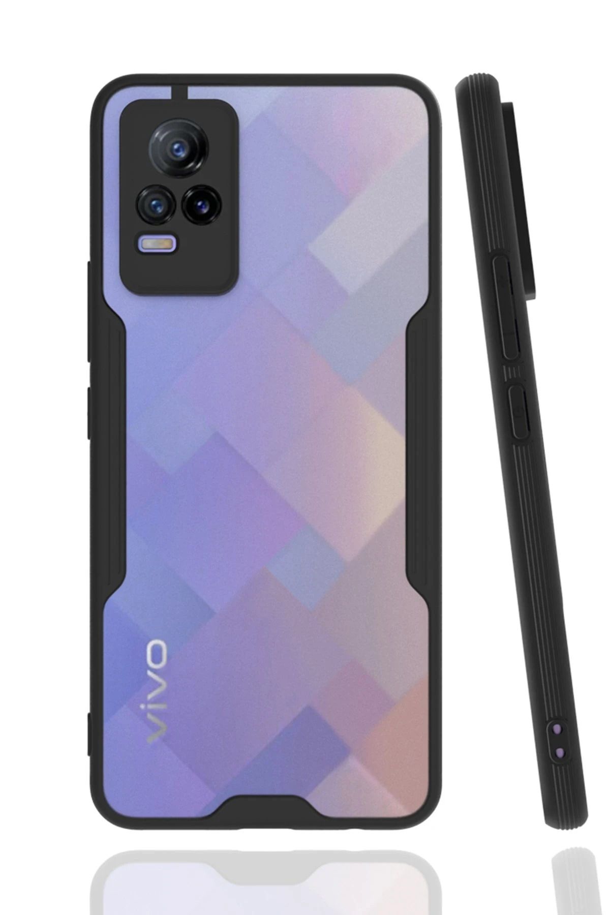 NewFace Vivo V21e Kılıf Platin Silikon - Siyah GLSTD