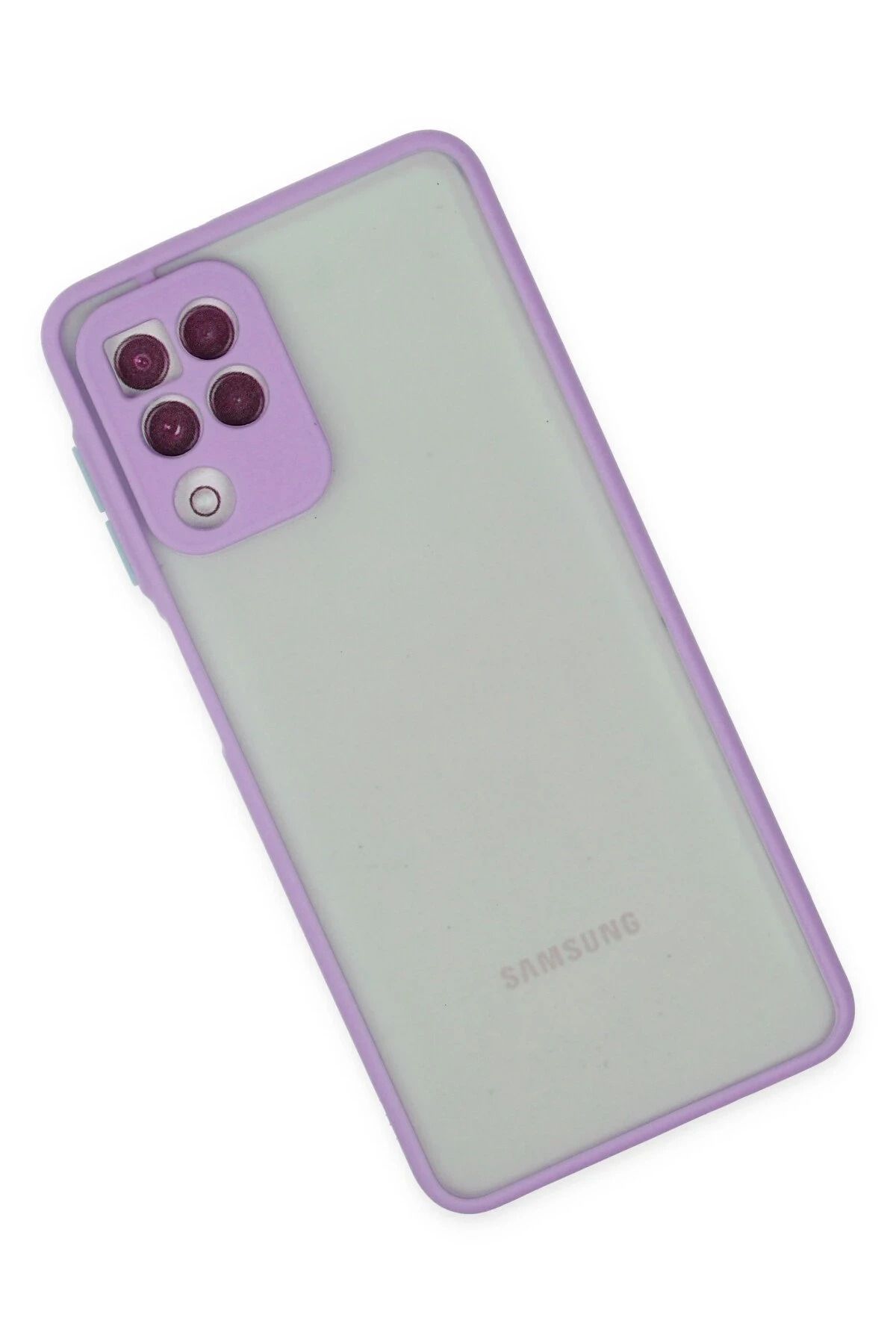 NewFace Samsung Galaxy A22 Kılıf Montreal Silikon Kapak - Mor GLSTD