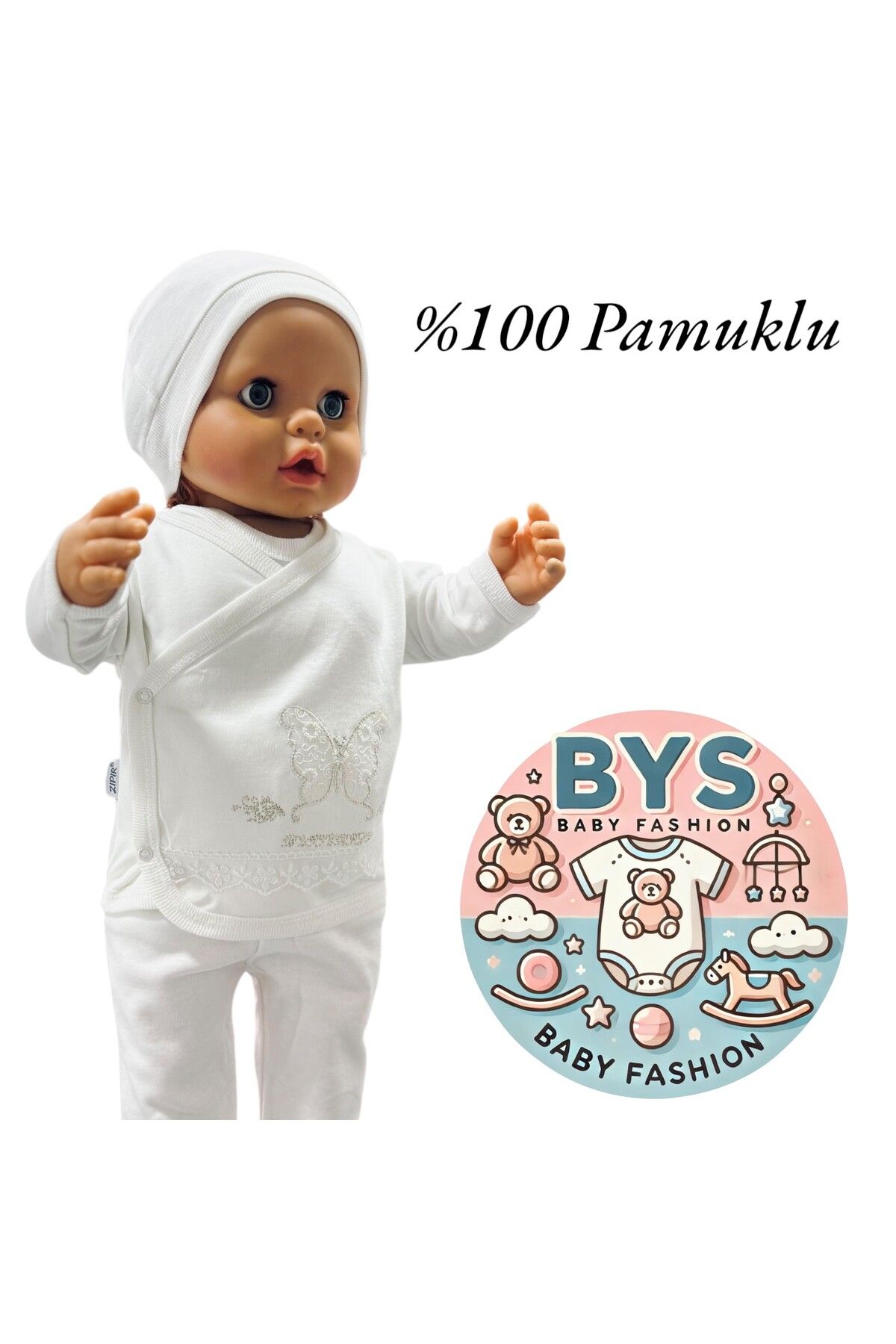 BYS TİCARET %100 Pamuklu Organik 10 Parça Lüks Kız Bebek Hastane Çıkış Seti / Dört Mevsim Kullanıma Sahiptir