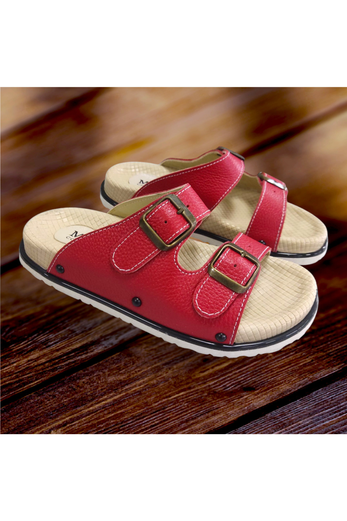 VİVA SHOES-Orthopedic Genuine Leather Women's Slippers 1
