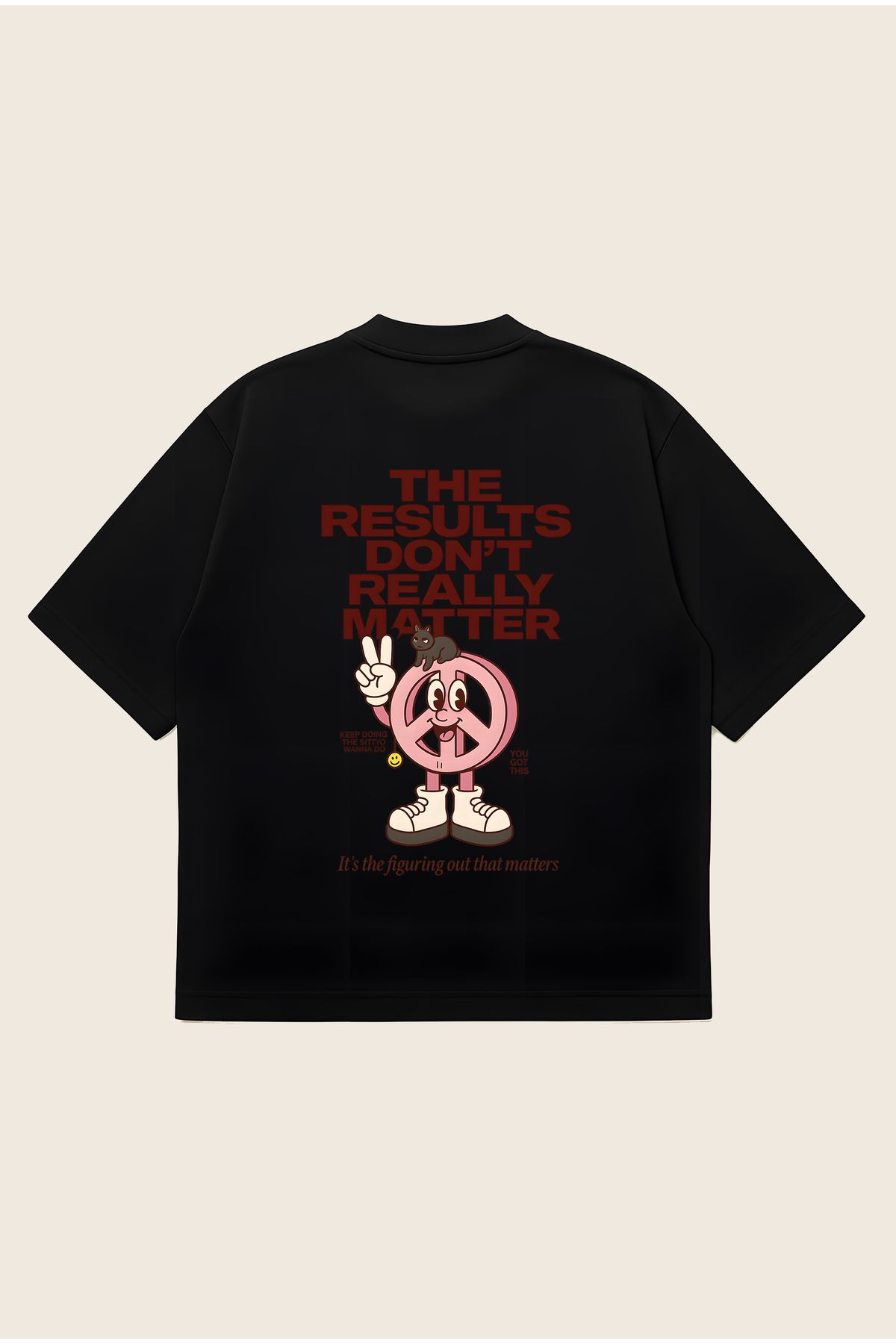 Moon Dancer Results Unisex Oversize Baskılı Boxy Fit Kalın Kumaşlı T-shirt