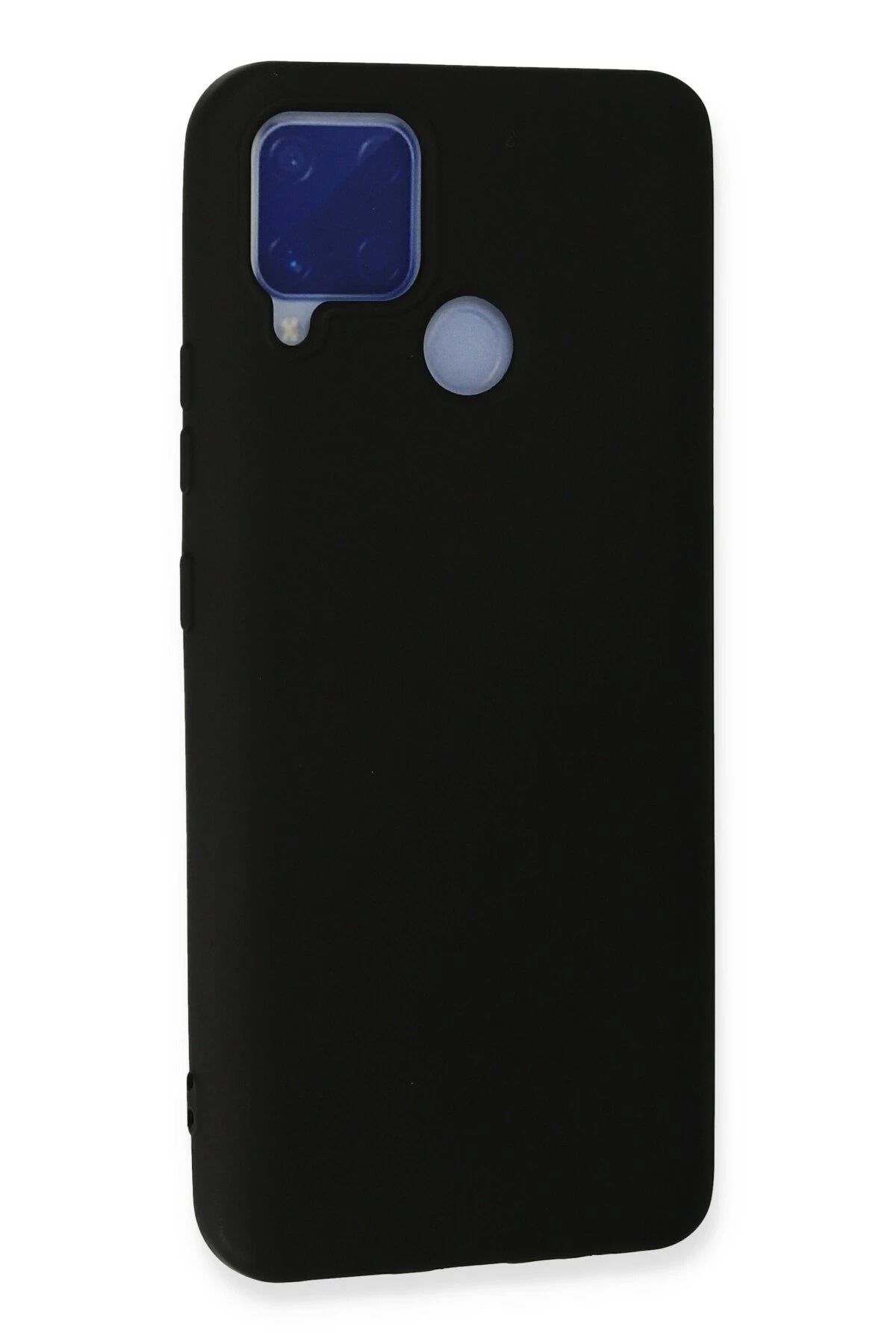 NewFace Realme C15 Kılıf Nano içi Kadife Silikon - Siyah GLSTD