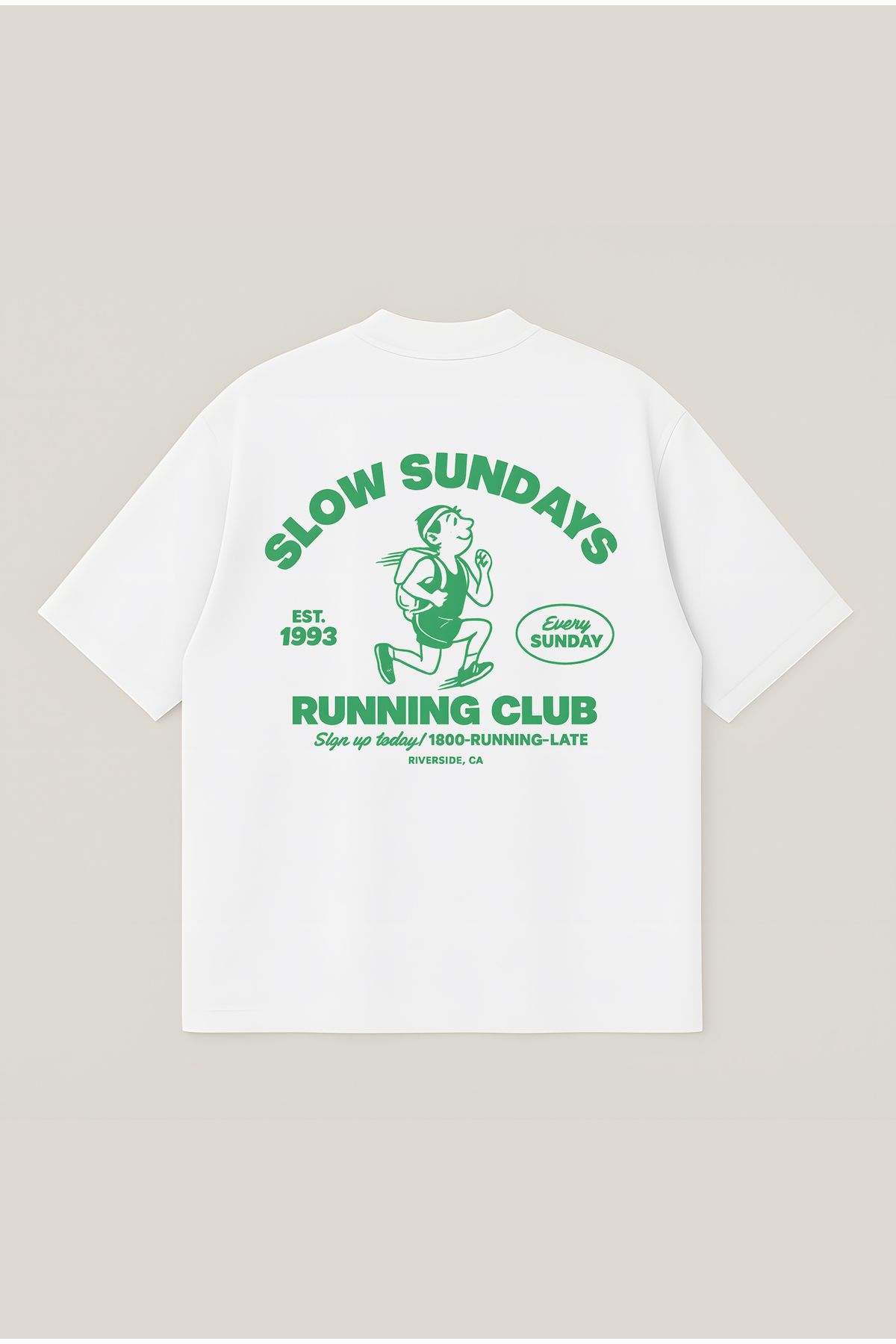 Moon Dancer Running Clup Unisex Oversize Baskılı Boxy Fit Kalın Kumaşlı T-shirt
