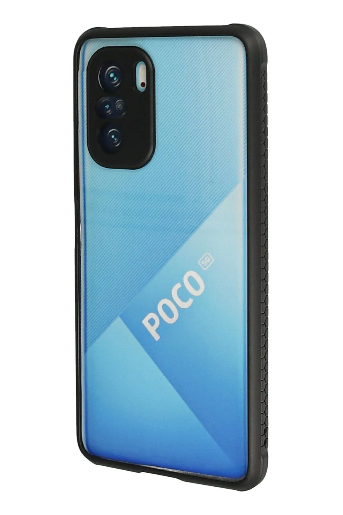 NewFace Xiaomi Poco F3 Kılıf Miami Şeffaf Silikon - Siyah SVLRS