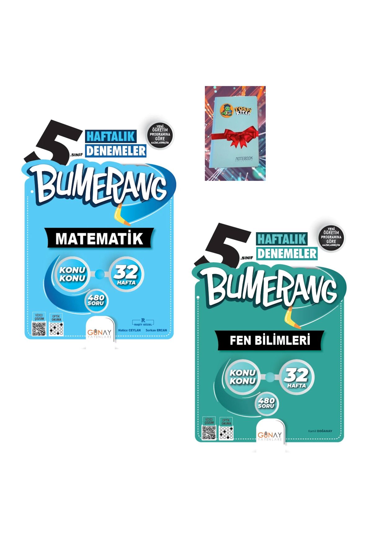 Günay Yayınları Bumerang 32 Haftalık FEN BİLİMLERİ + MATEMATİK Denemeleri (NOT DEFTERİ HEDİYE)