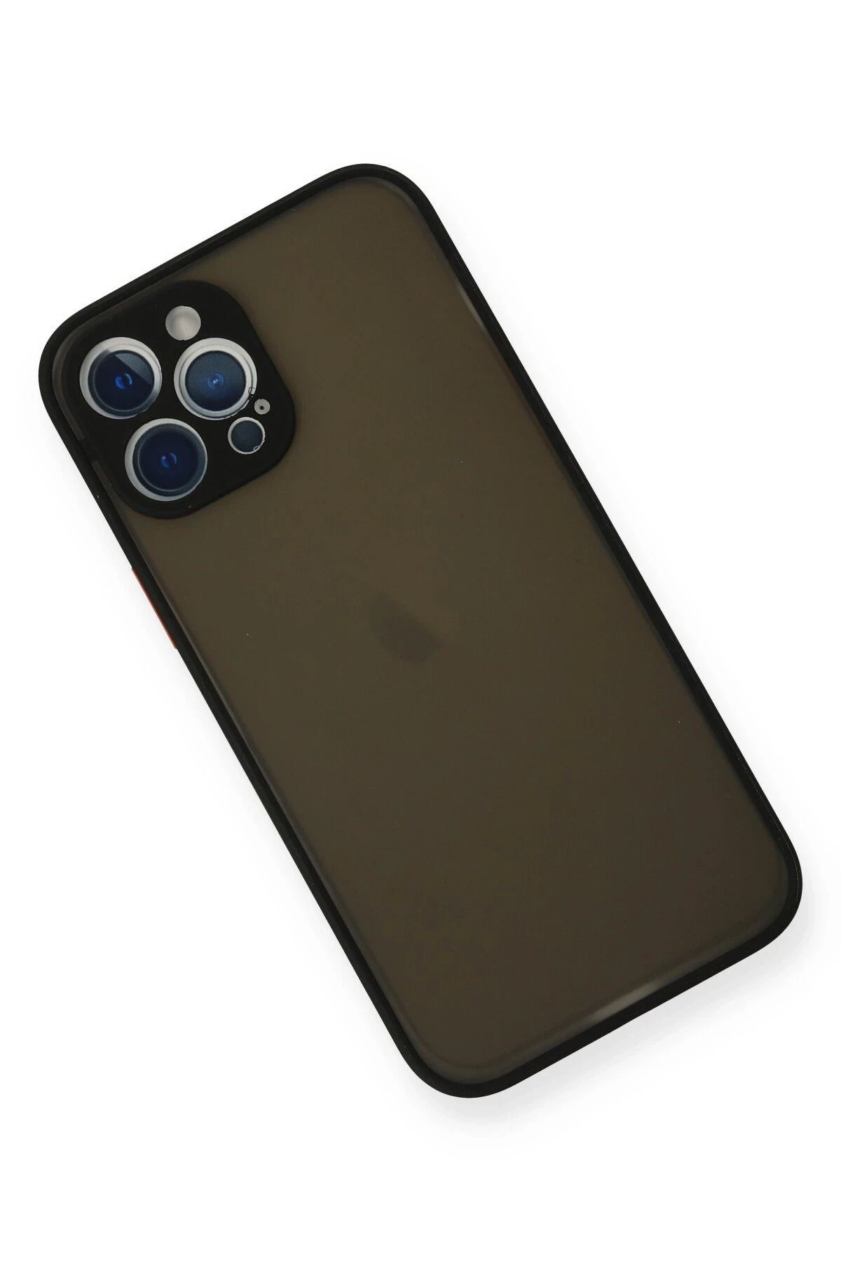 NewFace iPhone 12 Pro Max Kılıf Montreal Silikon Kapak - Siyah GLSTD