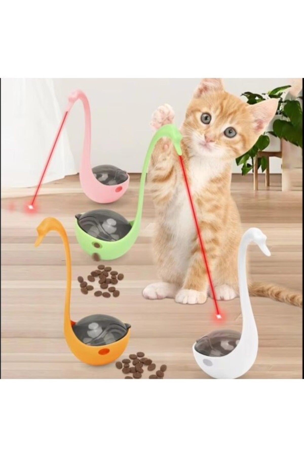 Otocub Kuğu Şeklinde Lazerli Kedi Oyuncağı