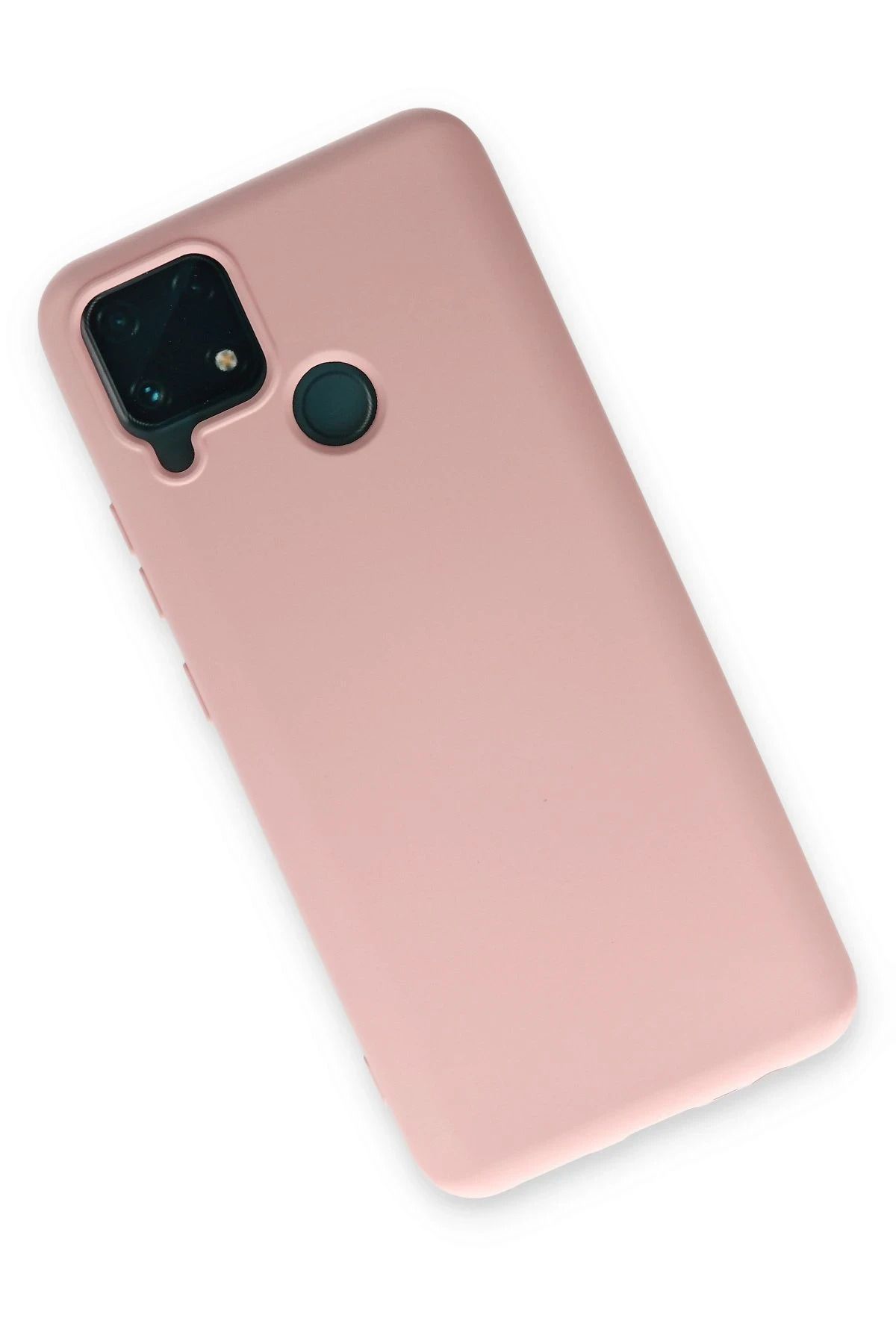 NewFace Realme C15 Kılıf Nano içi Kadife Silikon - Pudra uyumlu