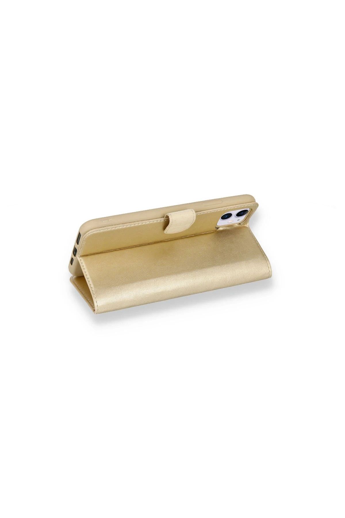 NewFace iPhone 12 Mini Kılıf Trend S Plus Kapaklı Kılıf - Gold GLSTD