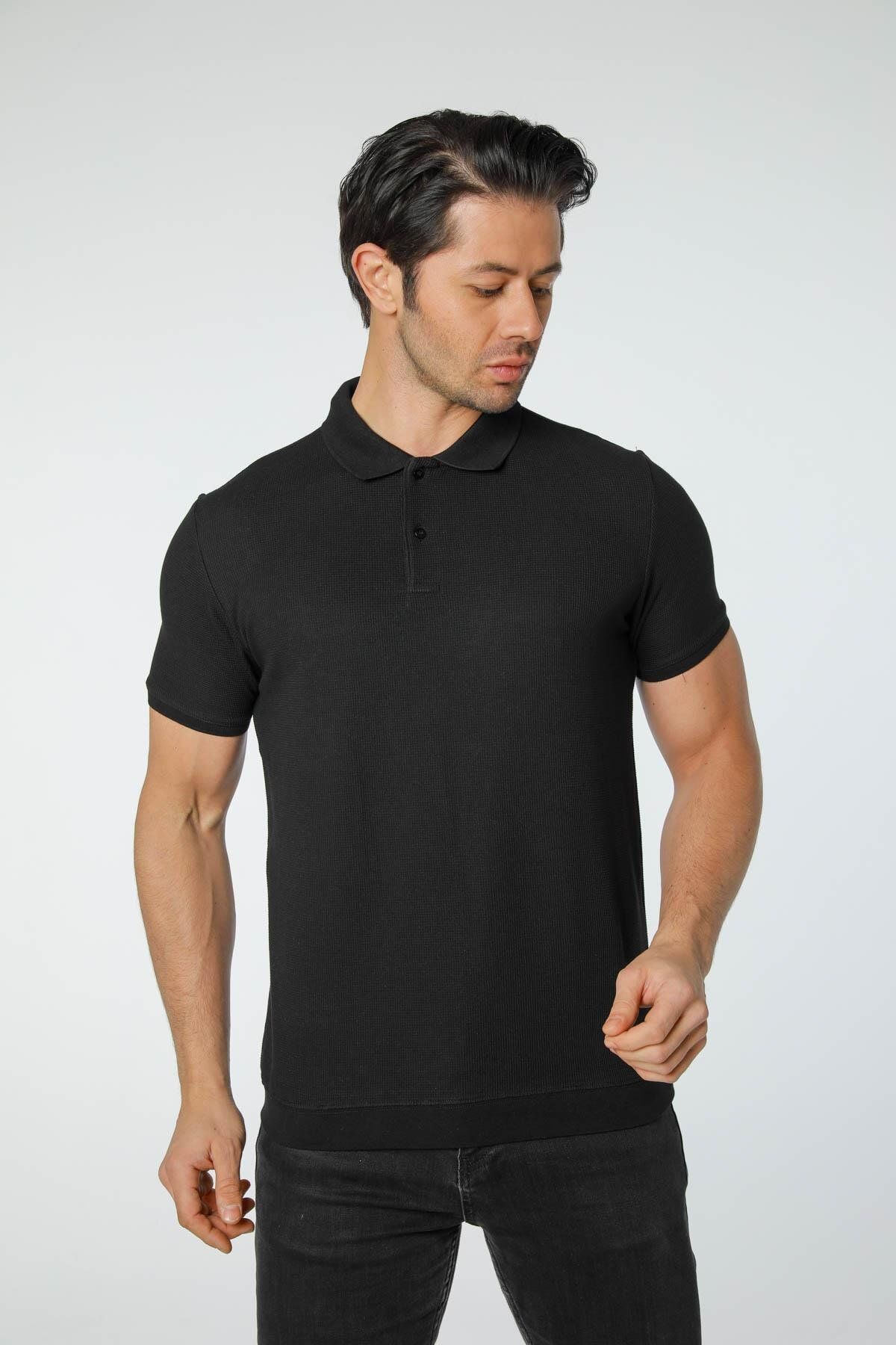 rugatchi Waffle Dokulu Polo Yaka T-Shirt