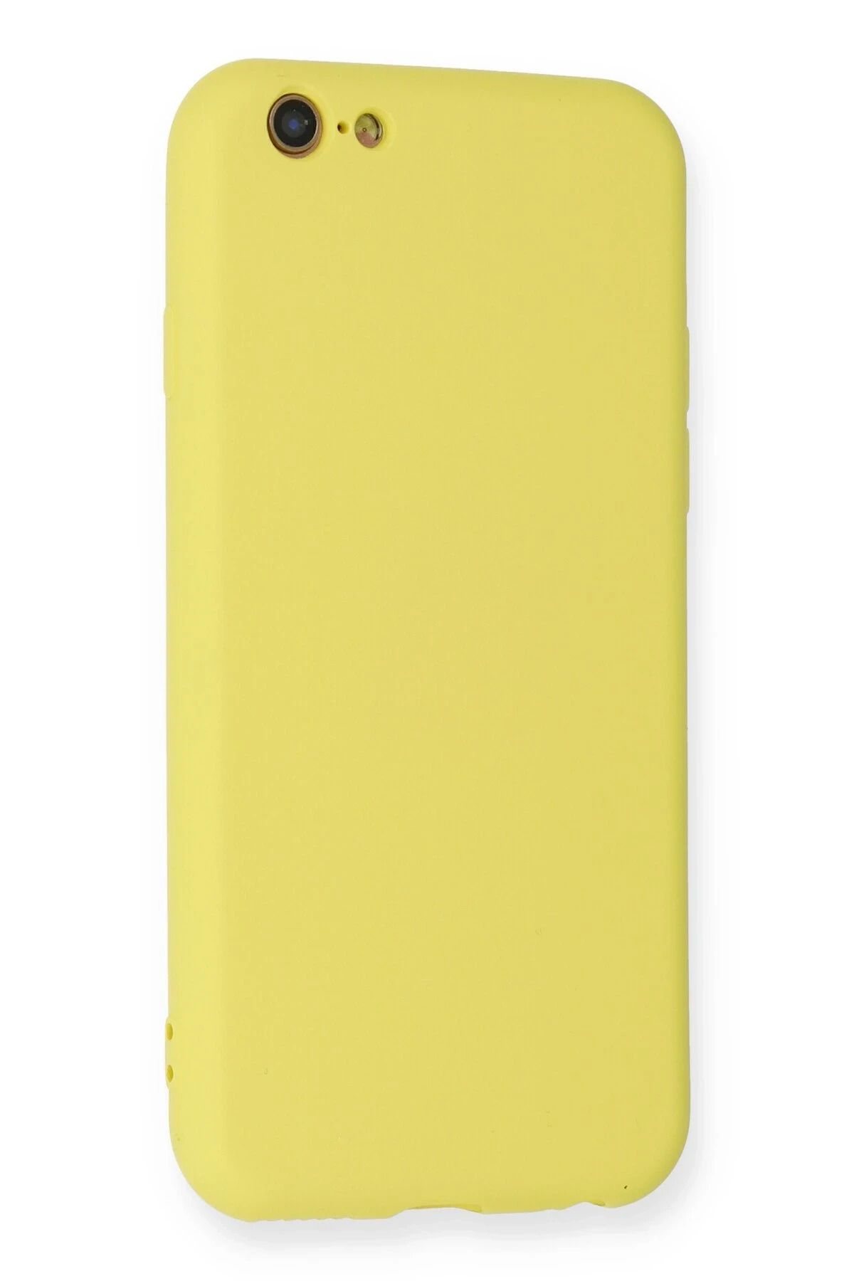 NewFace iPhone 6 uyumlu Kılıf Nano içi Kadife Silikon - Sarı GLSTD