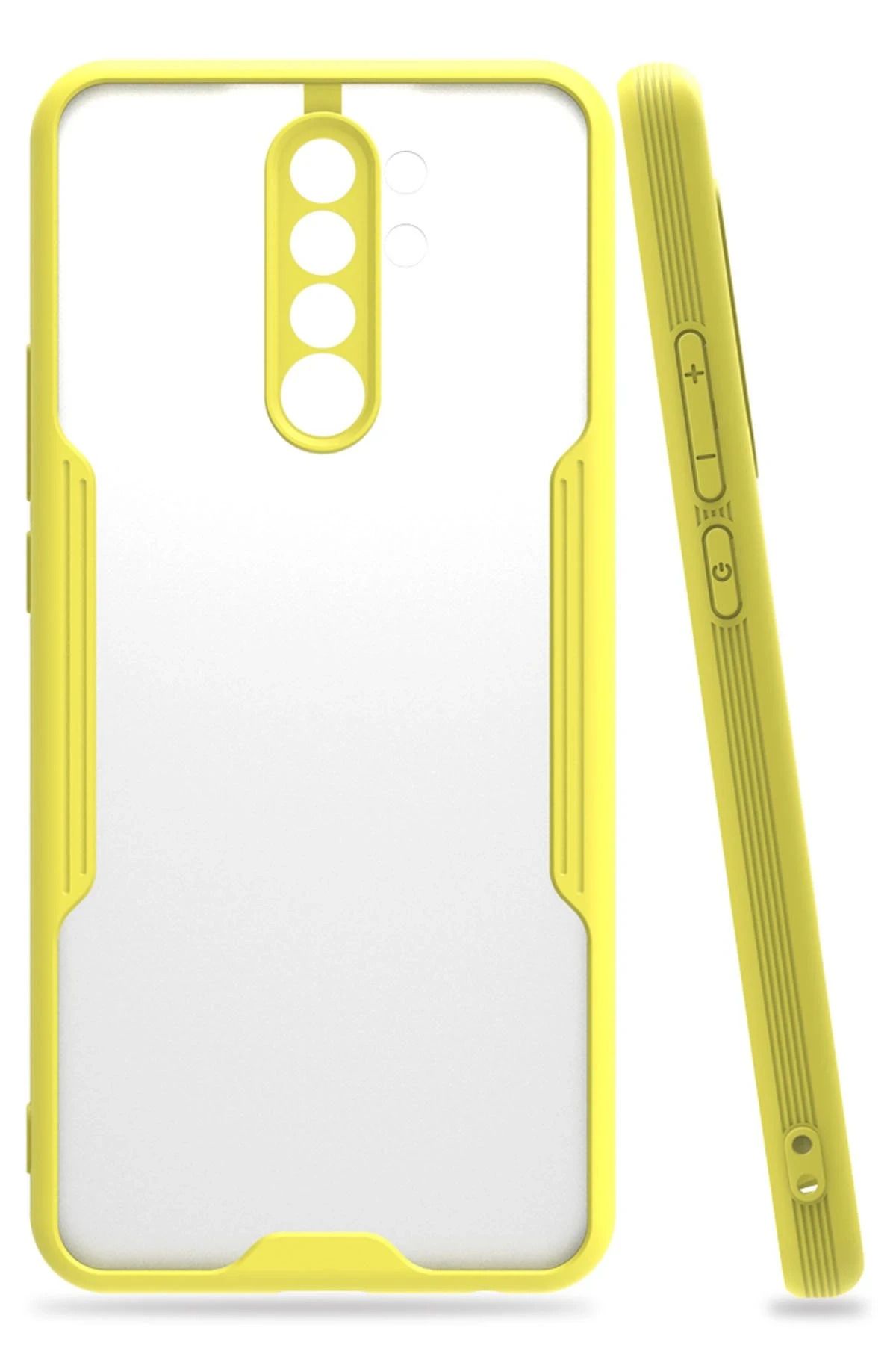 NewFace Xiaomi Redmi 9 Kılıf Platin Silikon - Sarı GLSTD