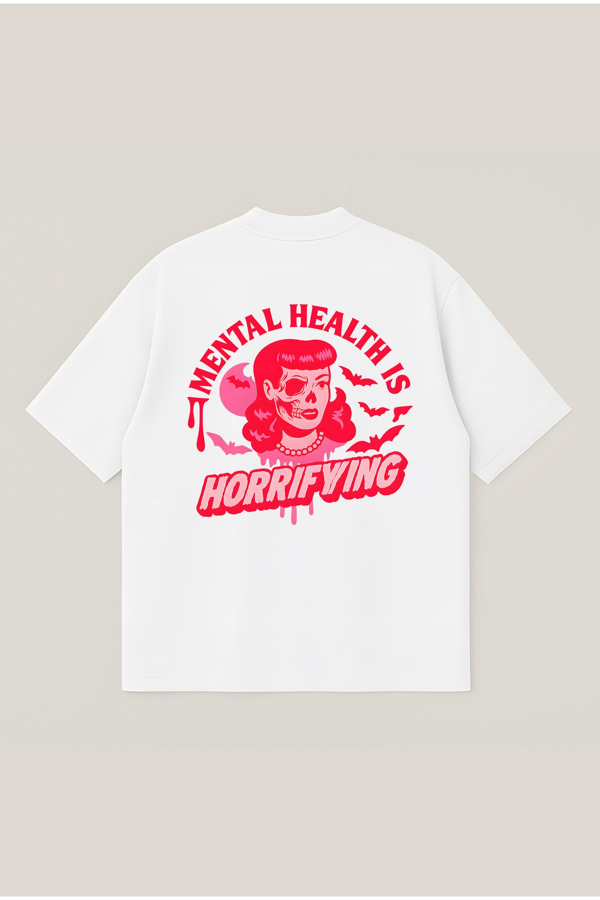 Moon Dancer Mental Health Unisex Oversize Baskılı Boxy Fit Kalın Kumaşlı T-shirt