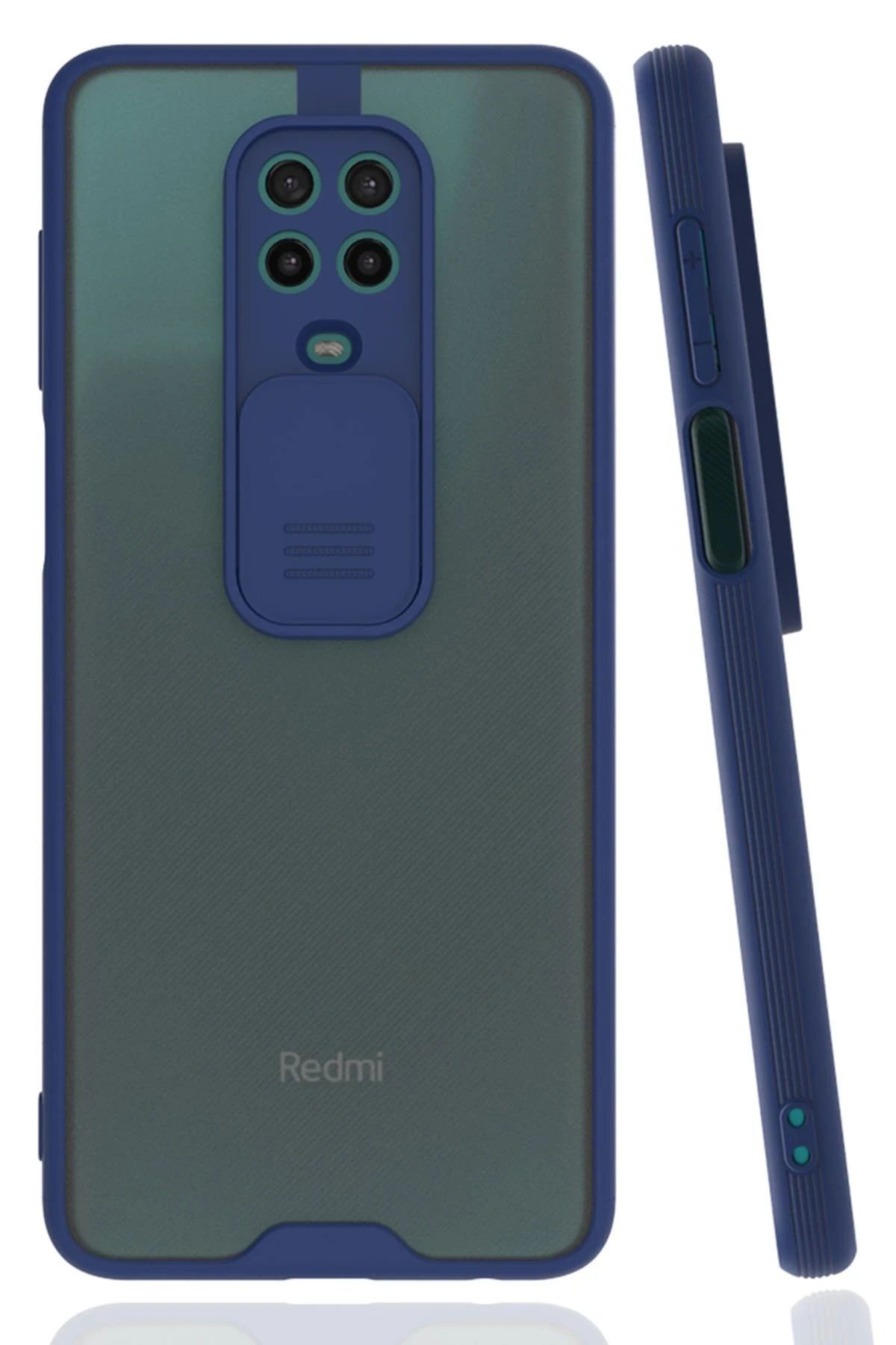 NewFace Xiaomi Redmi Note 9 Pro Kılıf Platin Kamera Koruma Silikon - Lacivert GLSTD
