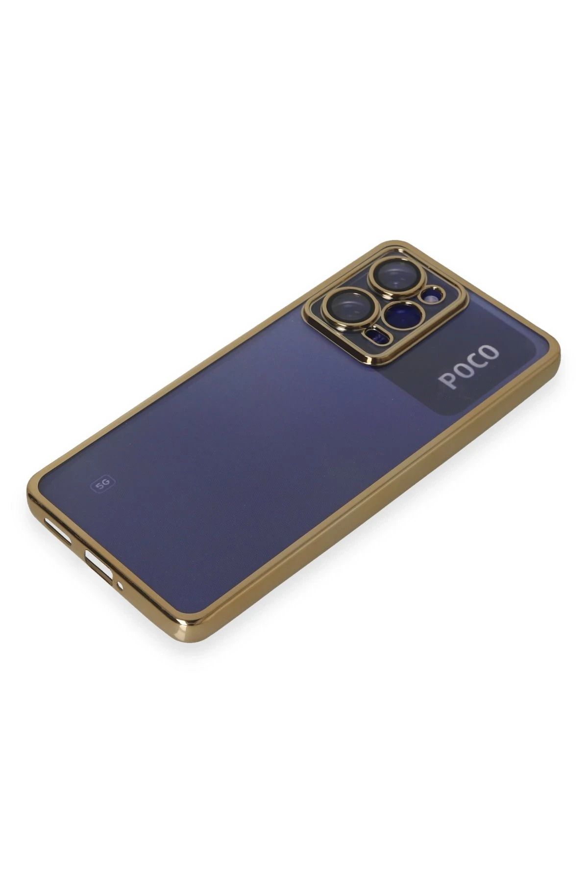 NewFace Xiaomi Poco X5 Pro 5G Kılıf Lensli Silikon - Gold YKTSN