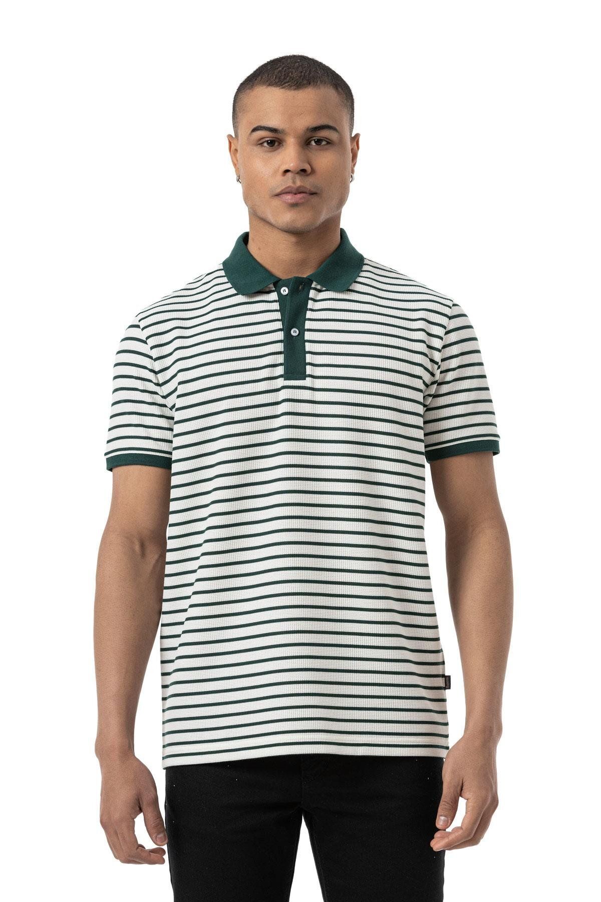 rugatchi Çizgili Waffle Polo T-Shirt