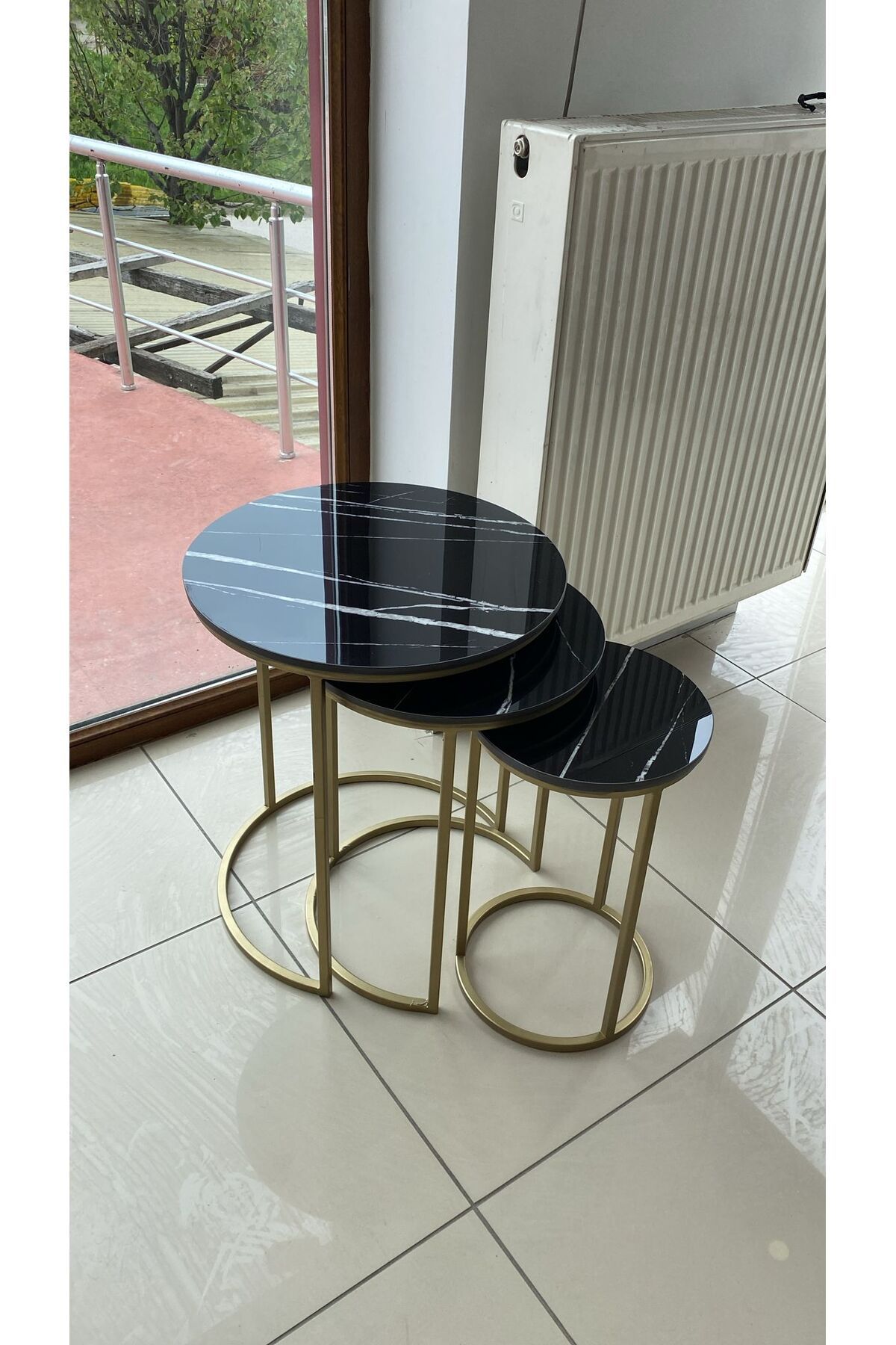 SERDECOR Mermer 3lü Zigon Sehpa