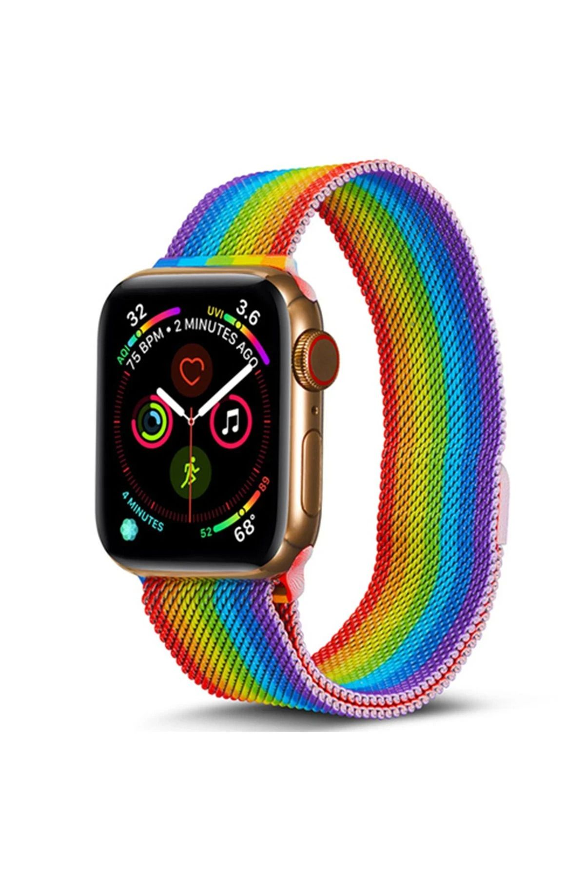 NewFace Apple Watch 38mm Metal Mıknatıslı Kordon - Gökkuşağı WLZOR