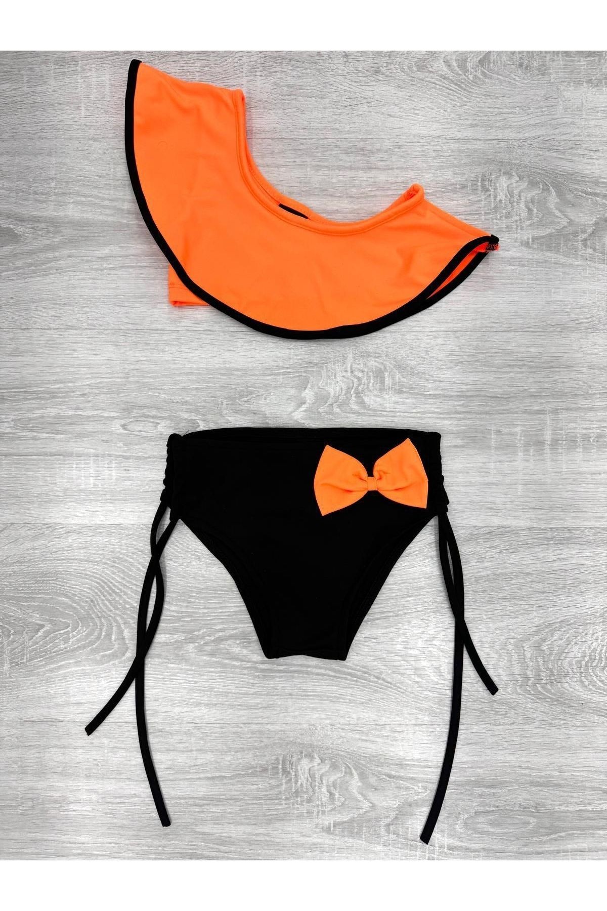 MODANINO Set De Costume De Baie Din 2 Piese Pentru Fete (partea De Jos Cu Șireturi Și Fundă + Top Cu Mânecă Simplă) Set 2-10 Ani 12230 Femeie - 6–7