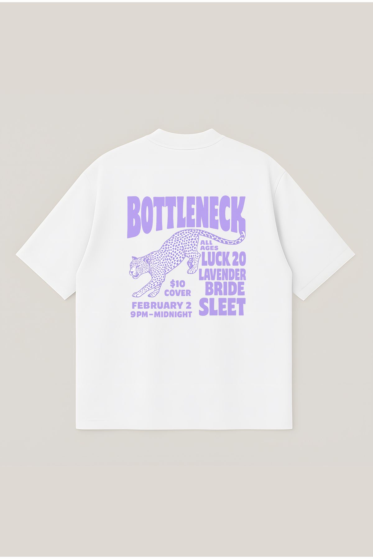 Moon Dancer Bottleneck Unisex Oversize Baskılı Boxy Fit Kalın Kumaşlı T-shirt