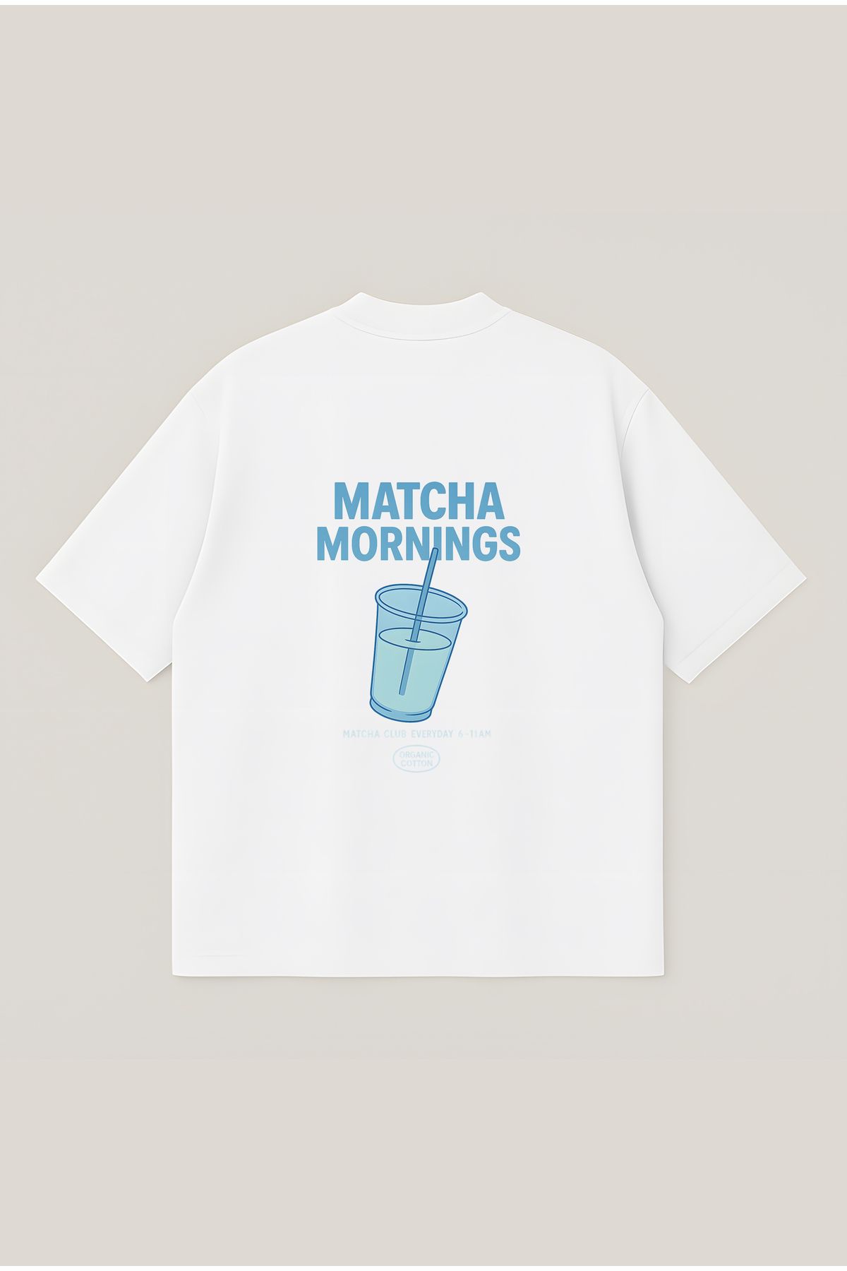 Moon Dancer Matcha Unisex Oversize Baskılı Boxy Fit Kalın Kumaşlı T-shirt