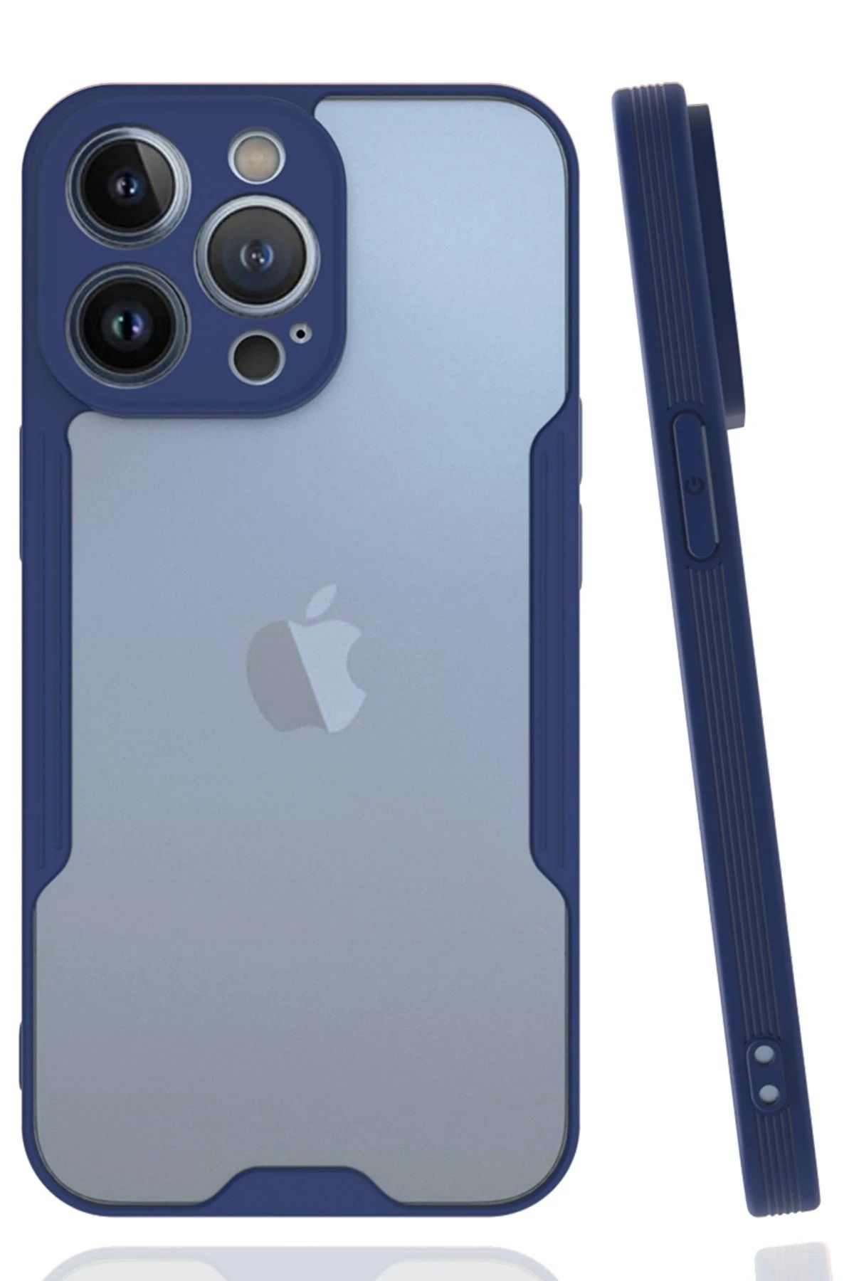 NewFace iPhone 14 Pro Kılıf Platin Silikon - Lacivert WLZOR