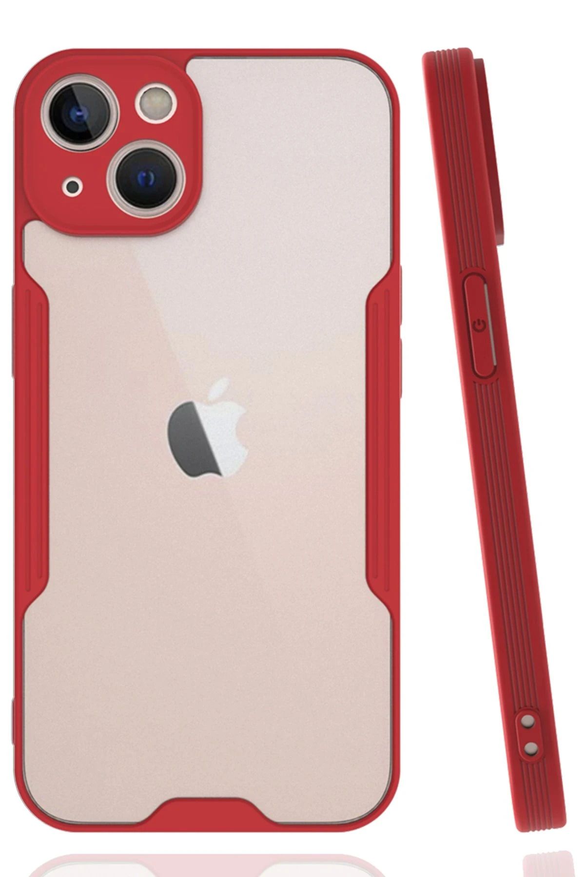 NewFace iPhone 14 Kılıf Platin Silikon - Kırmızı GLSTD