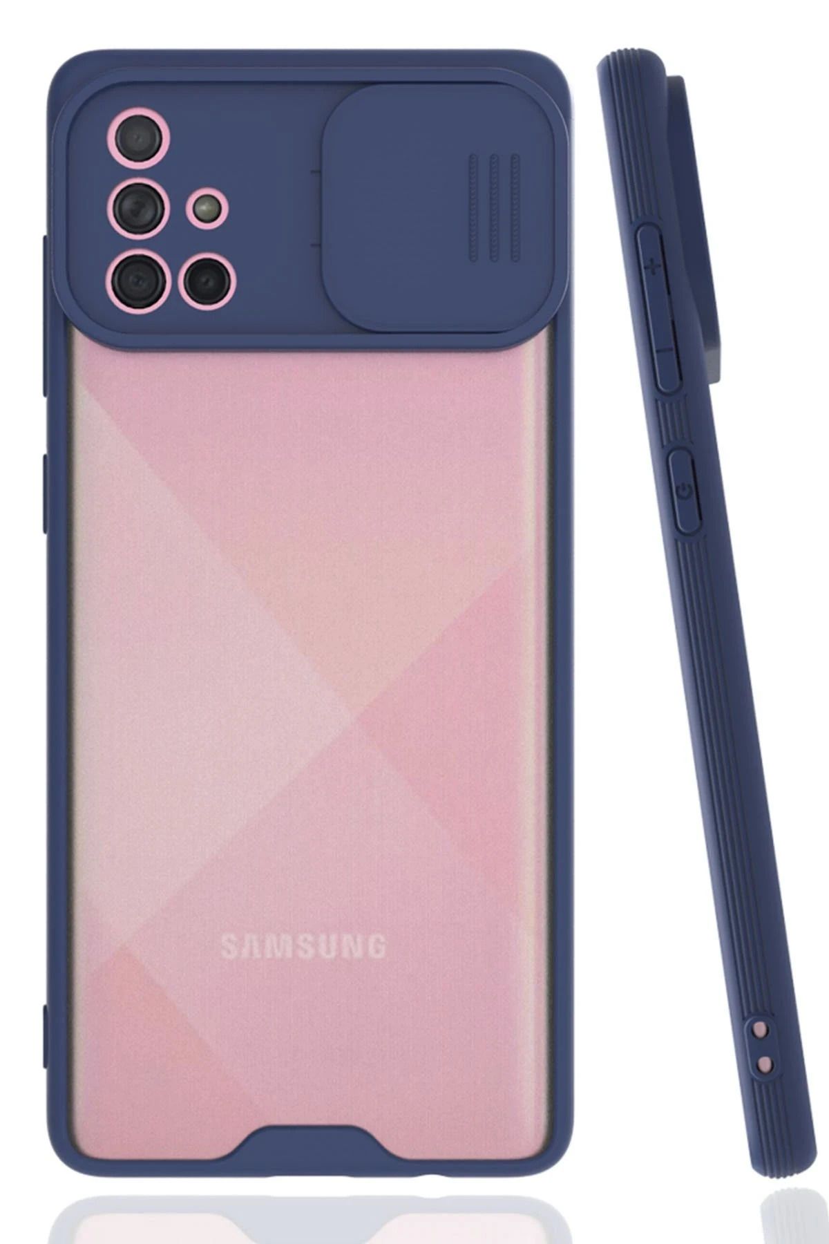 NewFace Samsung Galaxy A71 Kılıf Platin Kamera Koruma Silikon - Lacivert GLSTD