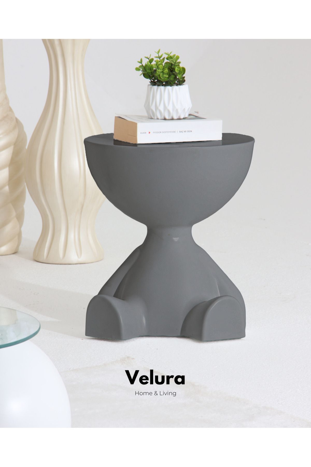 Velura Home & Living Tedy Yan Sehpa & Ayıcık Zigon Sehpa & Pinterest Sehpa Modeli - Antrasit