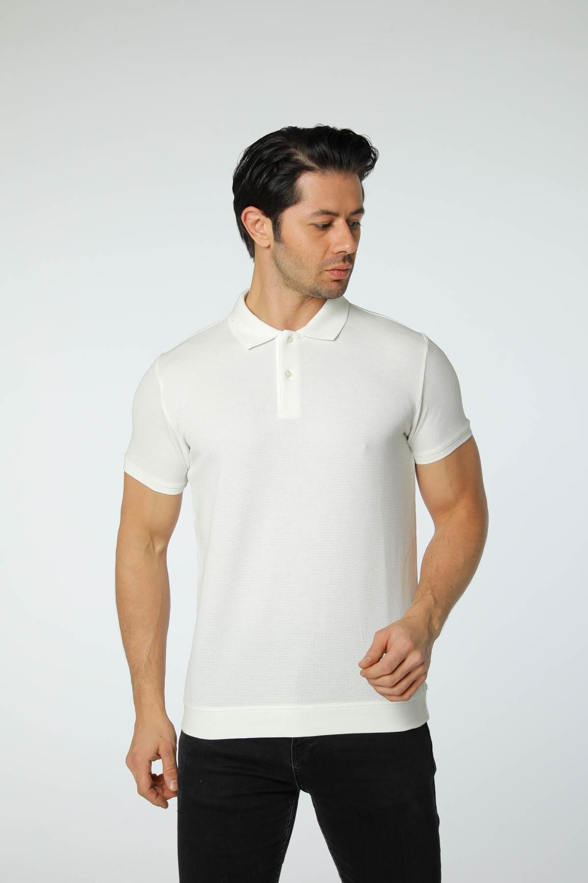 rugatchi Waffle Dokulu Polo Yaka T-Shirt